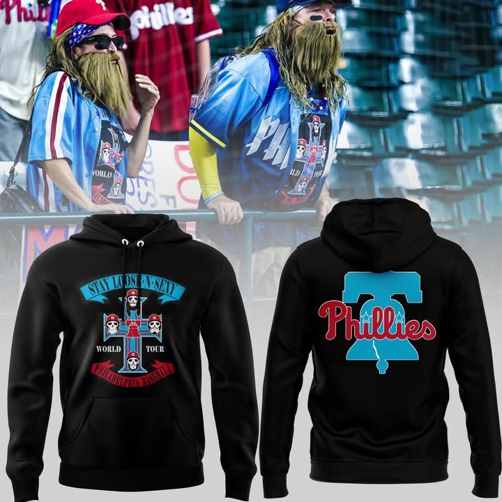 Philadelphia Phillies X Guns N Roses Edition Black Hoodie Phillies Merch Best Baseball Coach Gift Ideas - Image 2