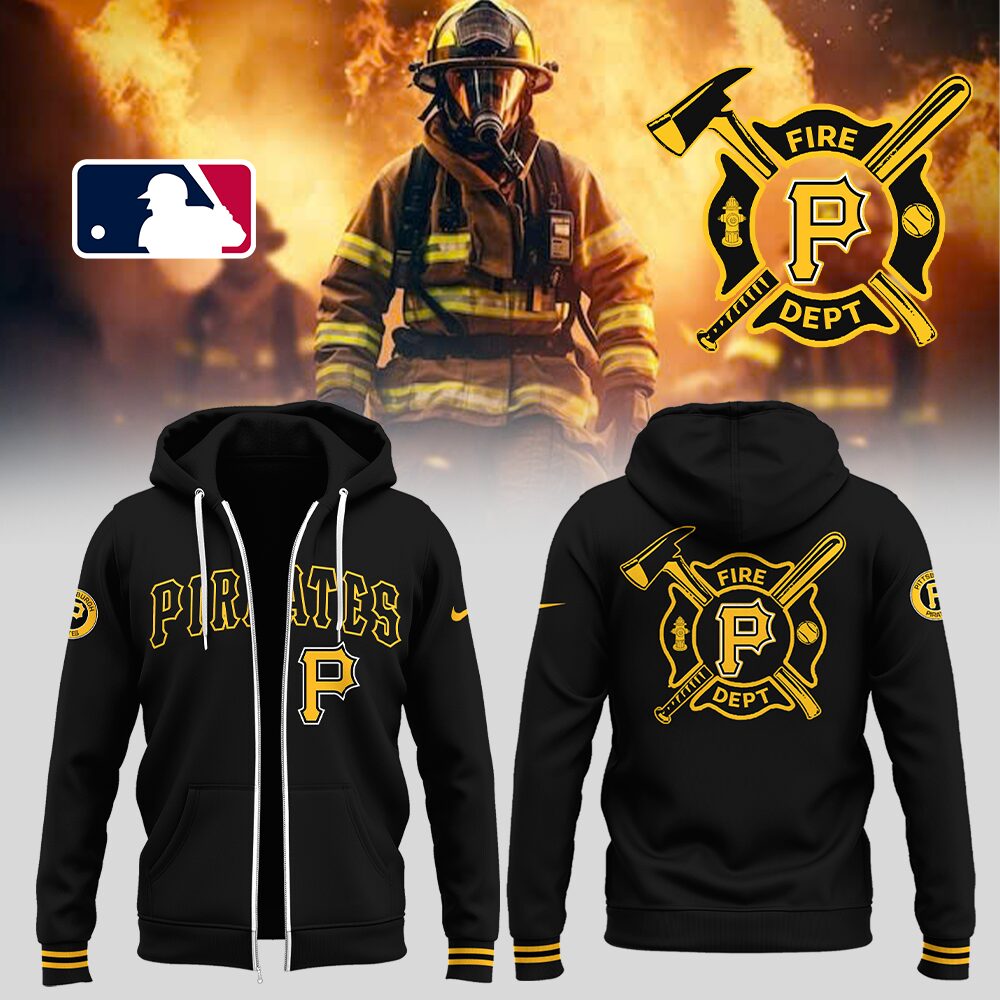 Pittsburgh Pirates x Firefighter Appreciation Night Zip Hoodie Baseball Father Day Gifts - Image 2