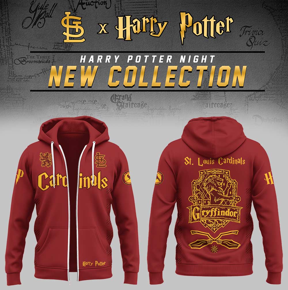 St. Louis Cardinals x Harry Potter Night Gryffindor House Zip Hoodie Gift Ideas For Baseball Players - Image 2