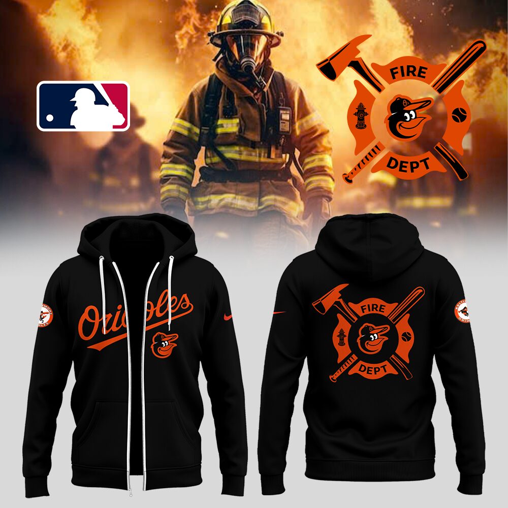 Orioles X Firefighter Appreciation Night Zip Hoodie Unique Baseball Gifts - Image 2