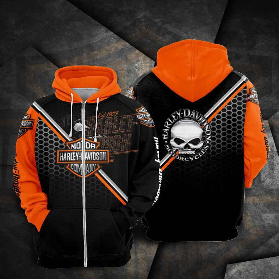 Harley Davidson Merch Zip Hoodie For Fans - Image 2