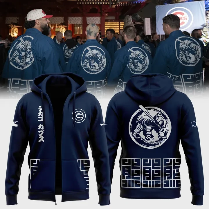 Chicago Cubs Tokyo Series Zip Hoodie Great Gifts For Basketball Fans - Image 2