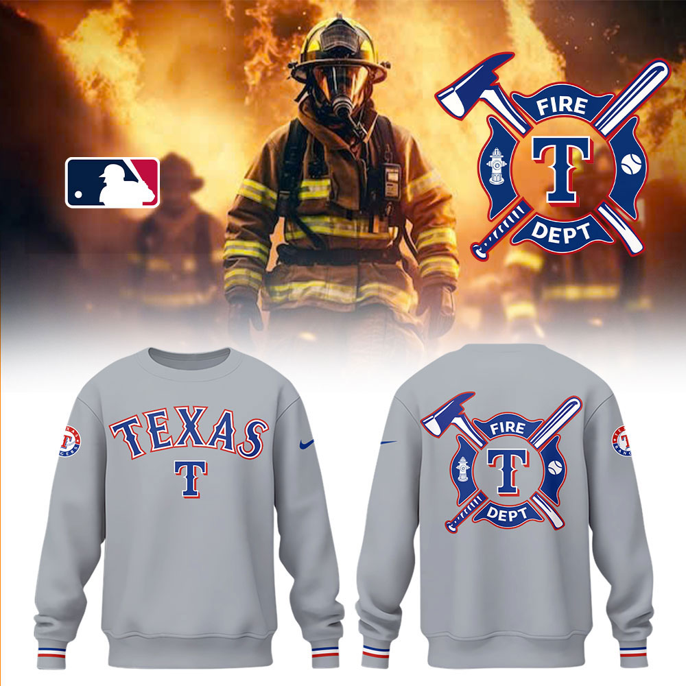Rangers x Firefighter Appreciation Night Sweatshirt Baseball Mom Gifts - Image 2