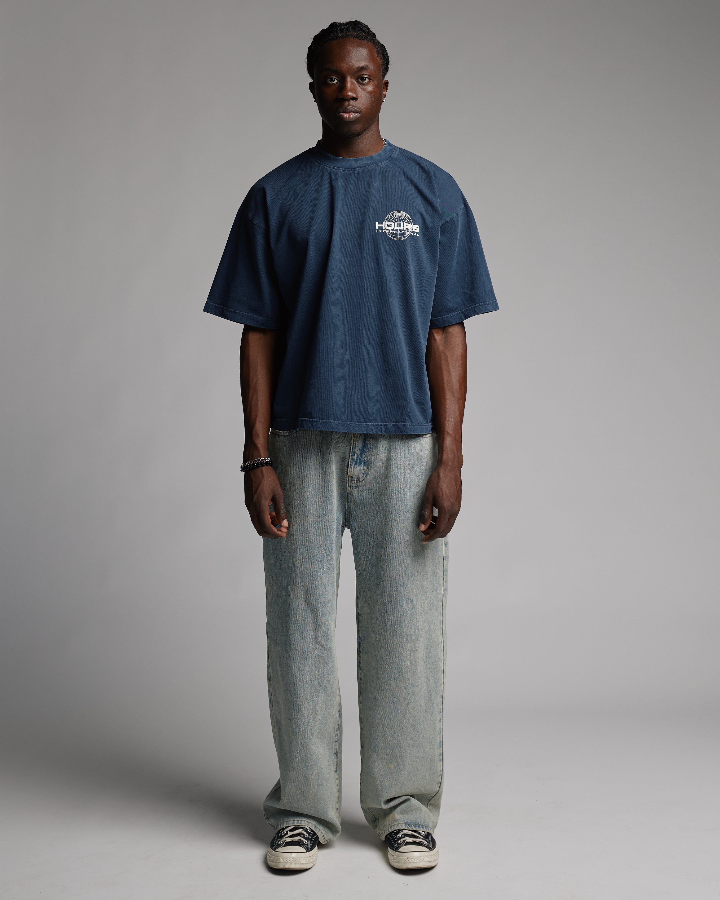 Hours International T-Shirt - Vintage Navy - Image 2