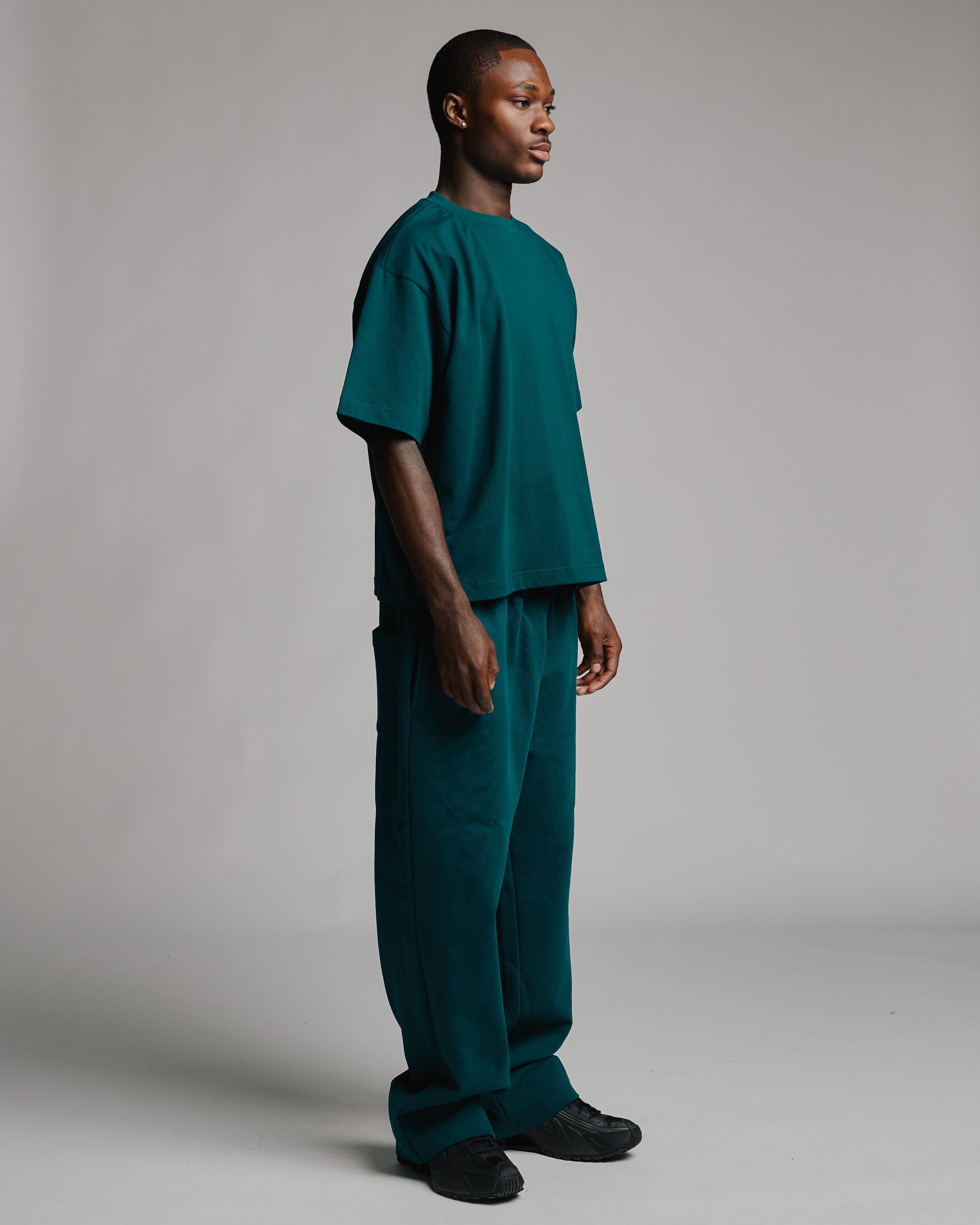 Cropped T-Shirt - Teal - Image 3