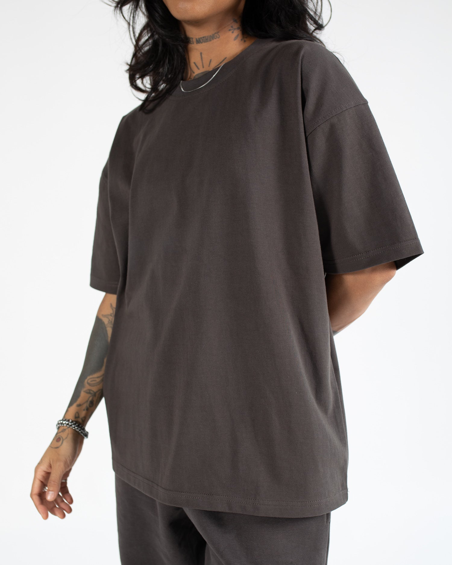 Drop Shoulder T-Shirt - Espresso - Image 4