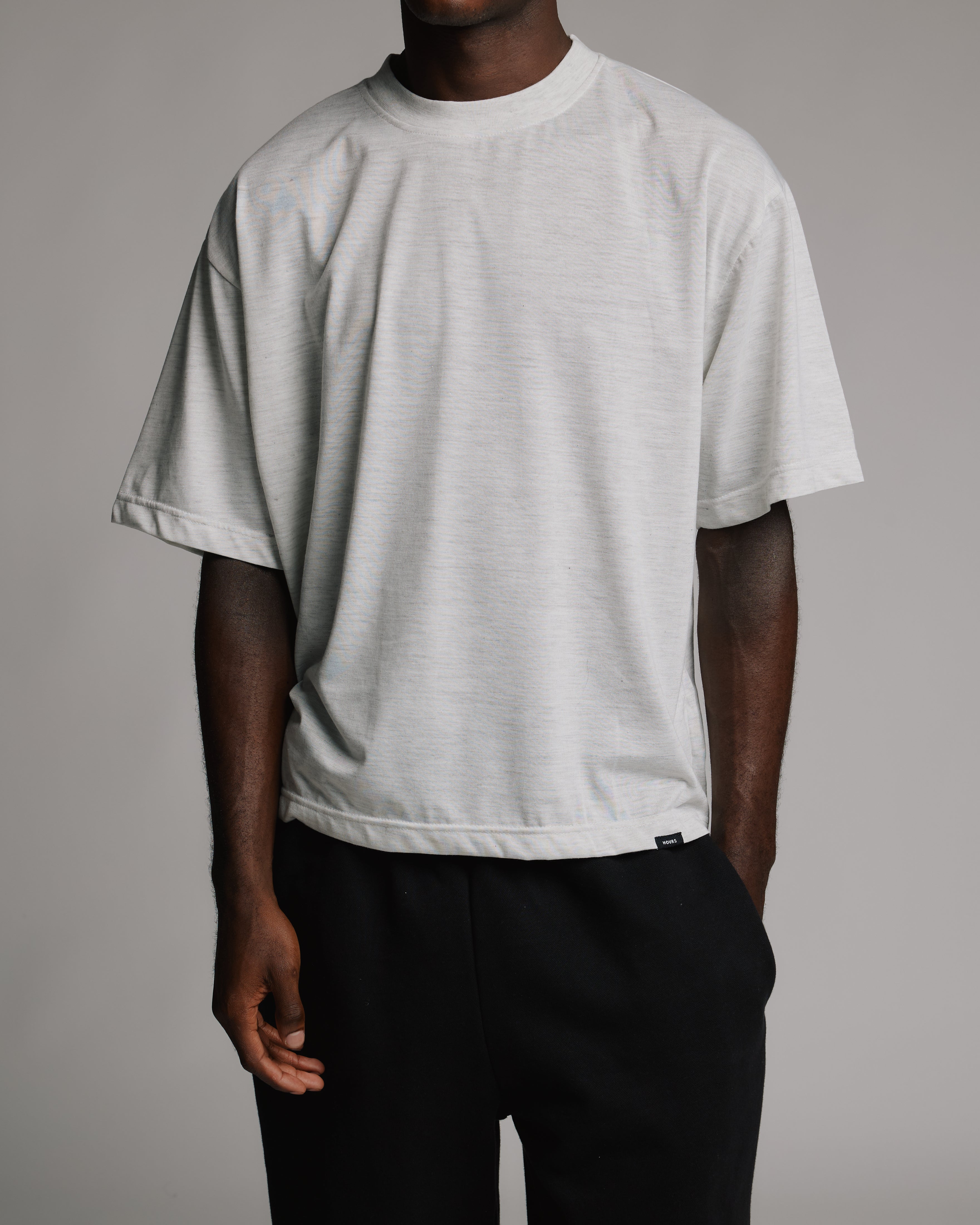 Drop Shoulder T-Shirt - Ash - Image 6