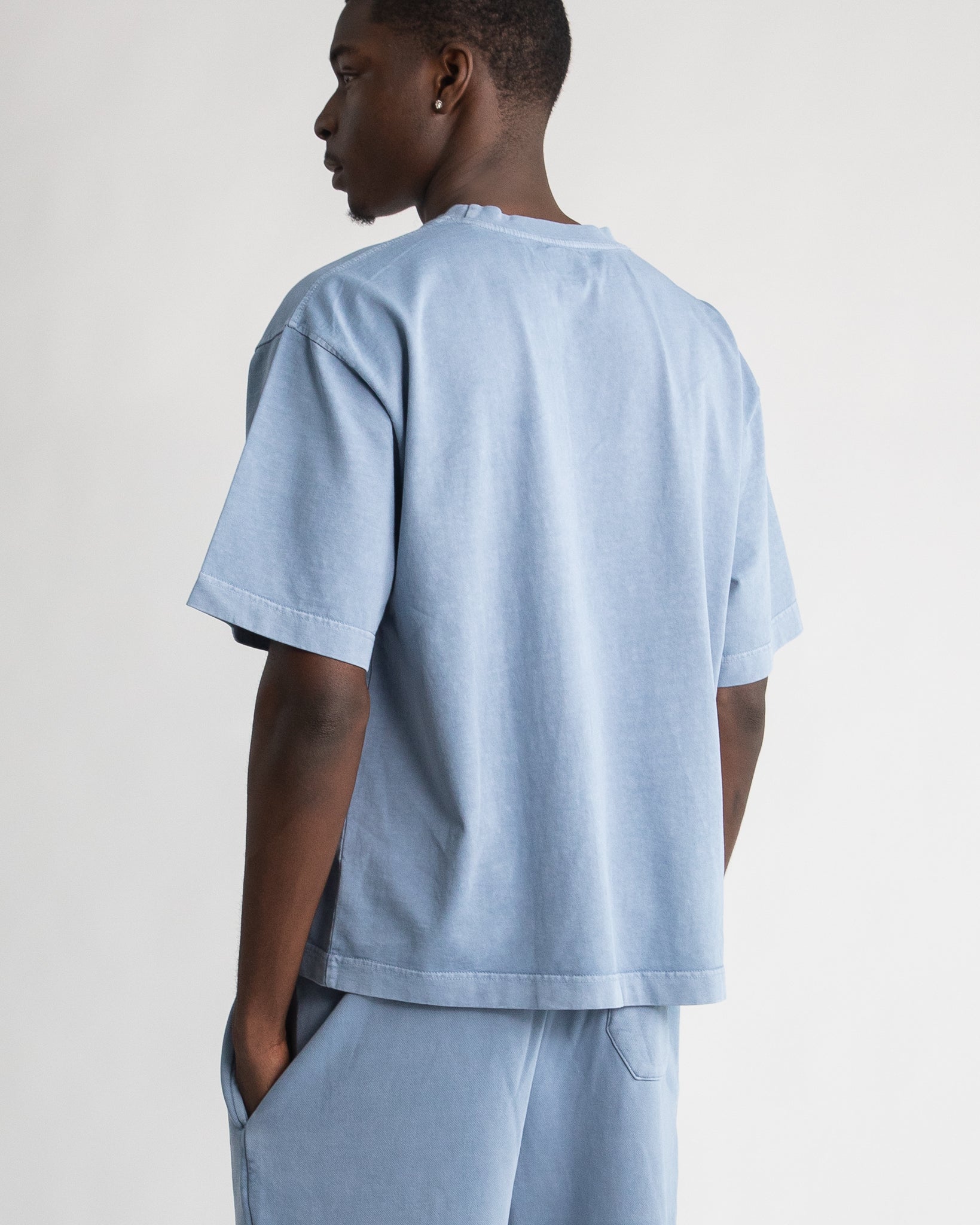 Cropped T-Shirt - Vintage Blue - Image 5