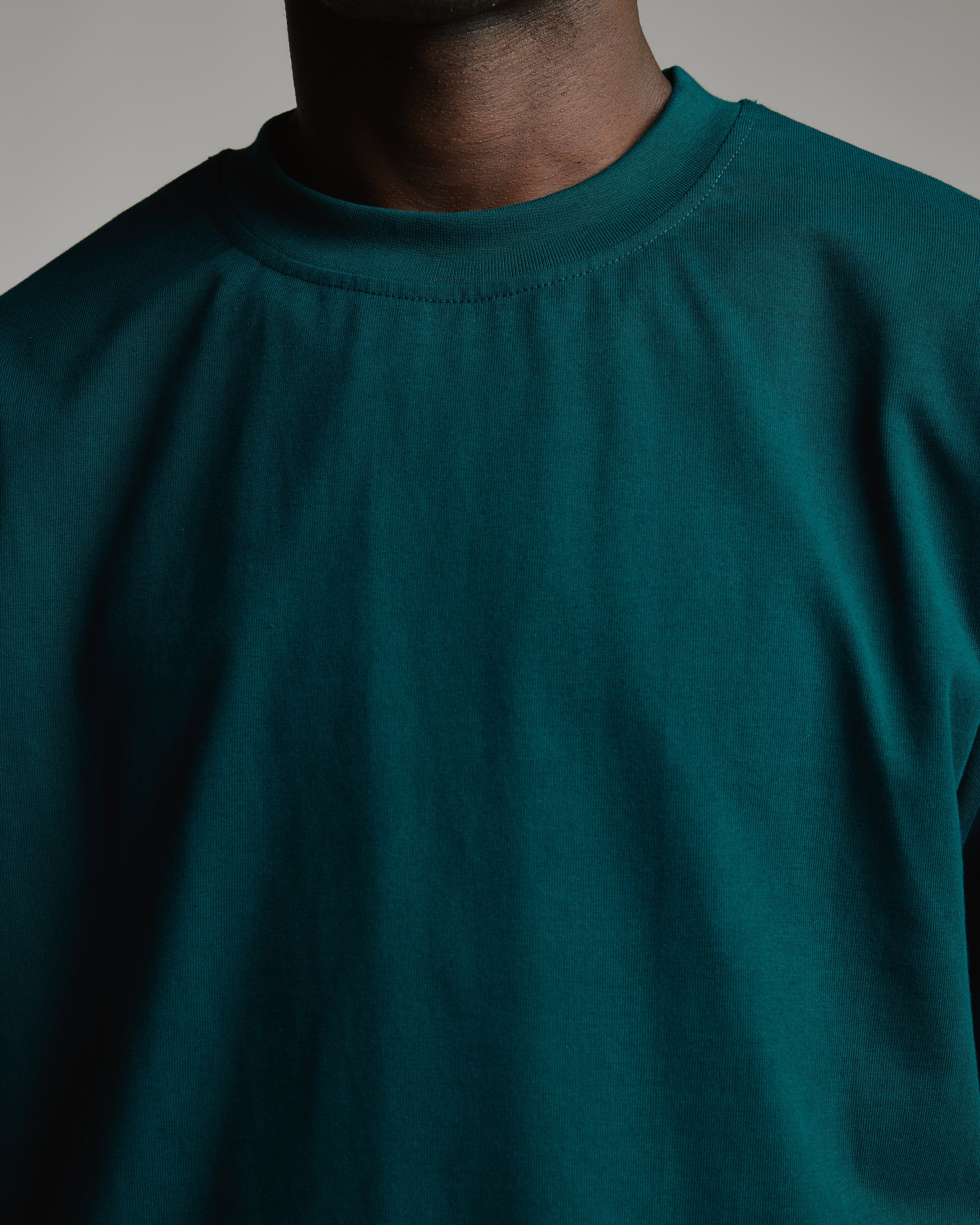 Drop Shoulder T-Shirt - Teal - Image 5