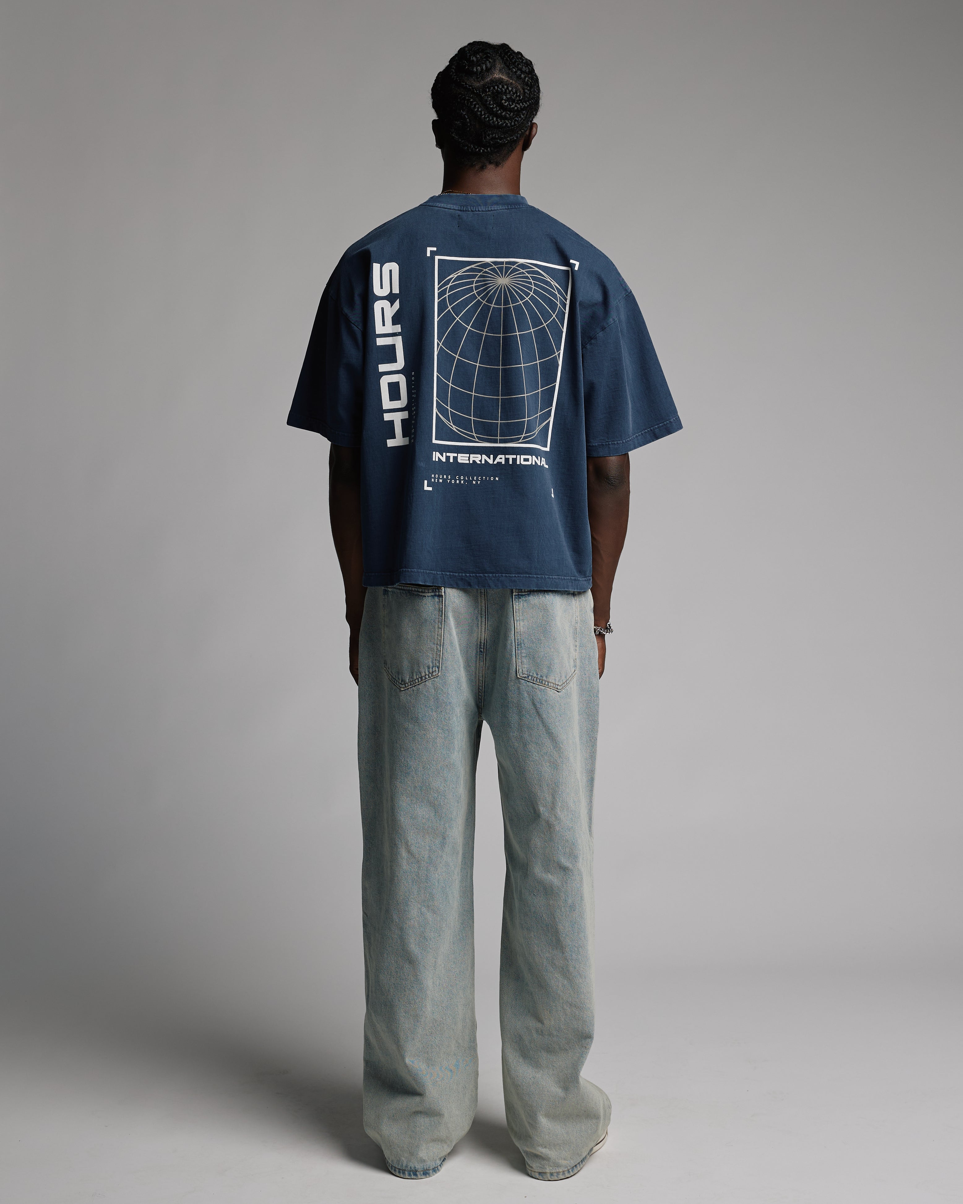 Hours International T-Shirt - Vintage Navy - Image 6