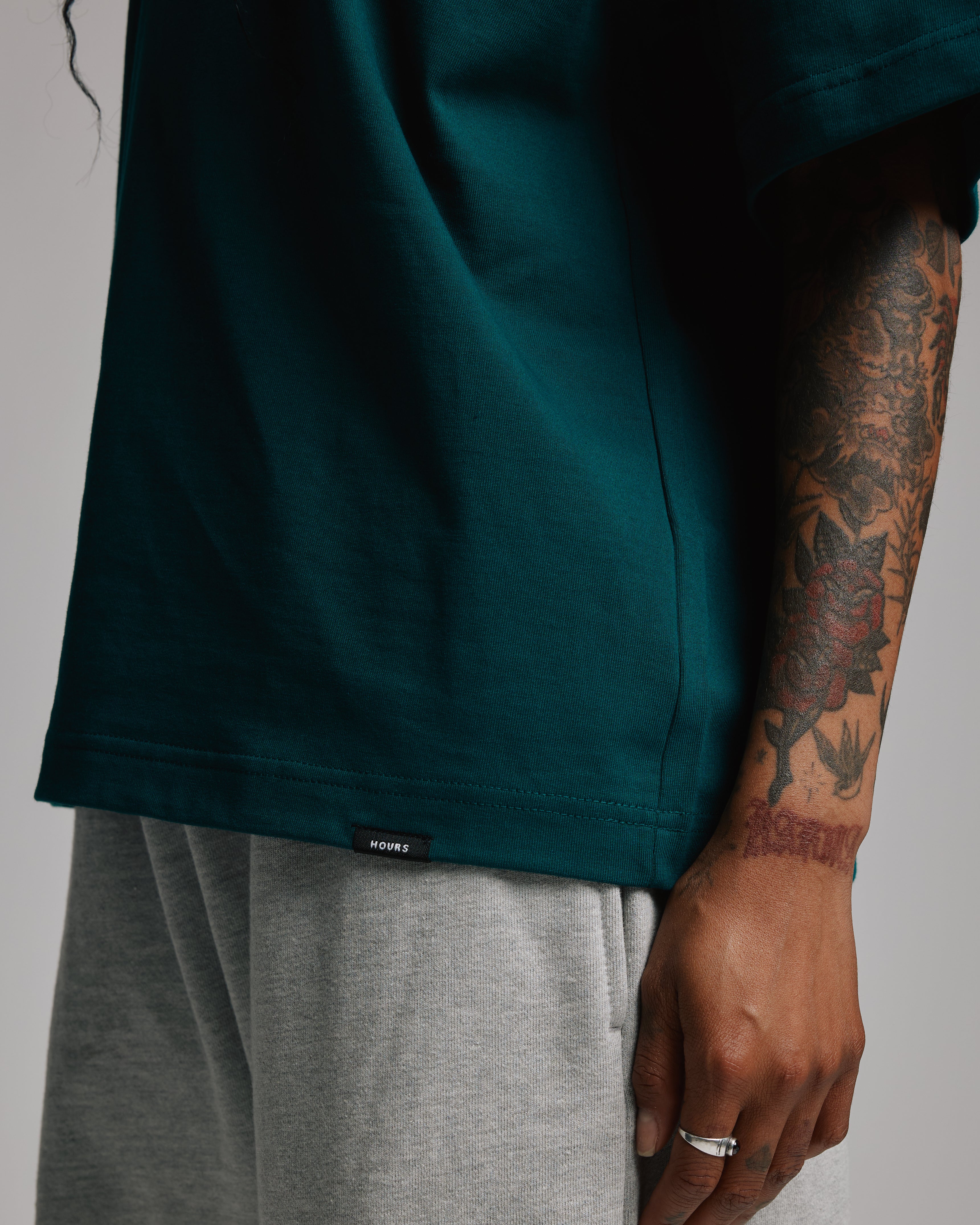 Drop Shoulder T-Shirt - Teal - Image 6