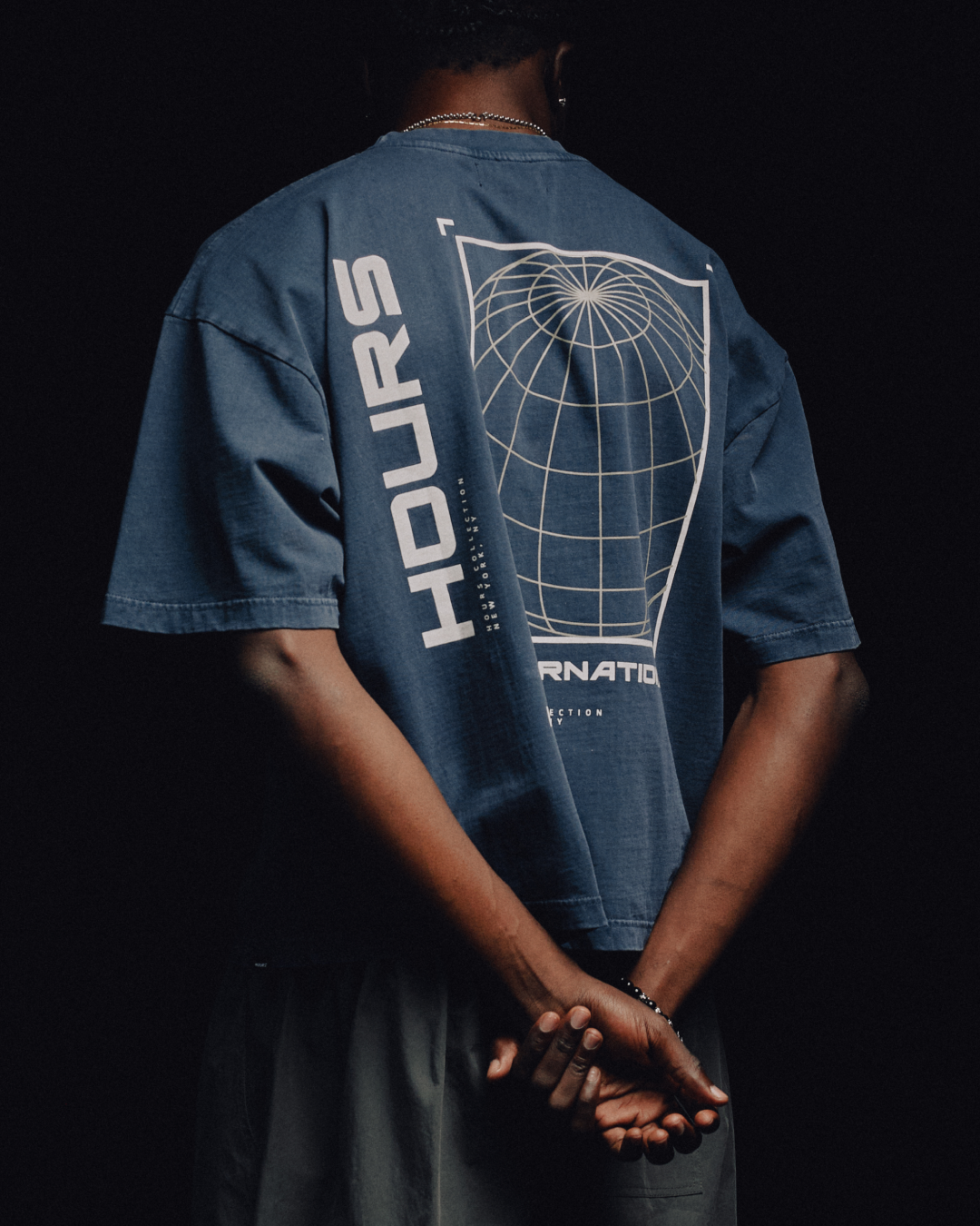 Hours International T-Shirt - Vintage Navy - Image 8