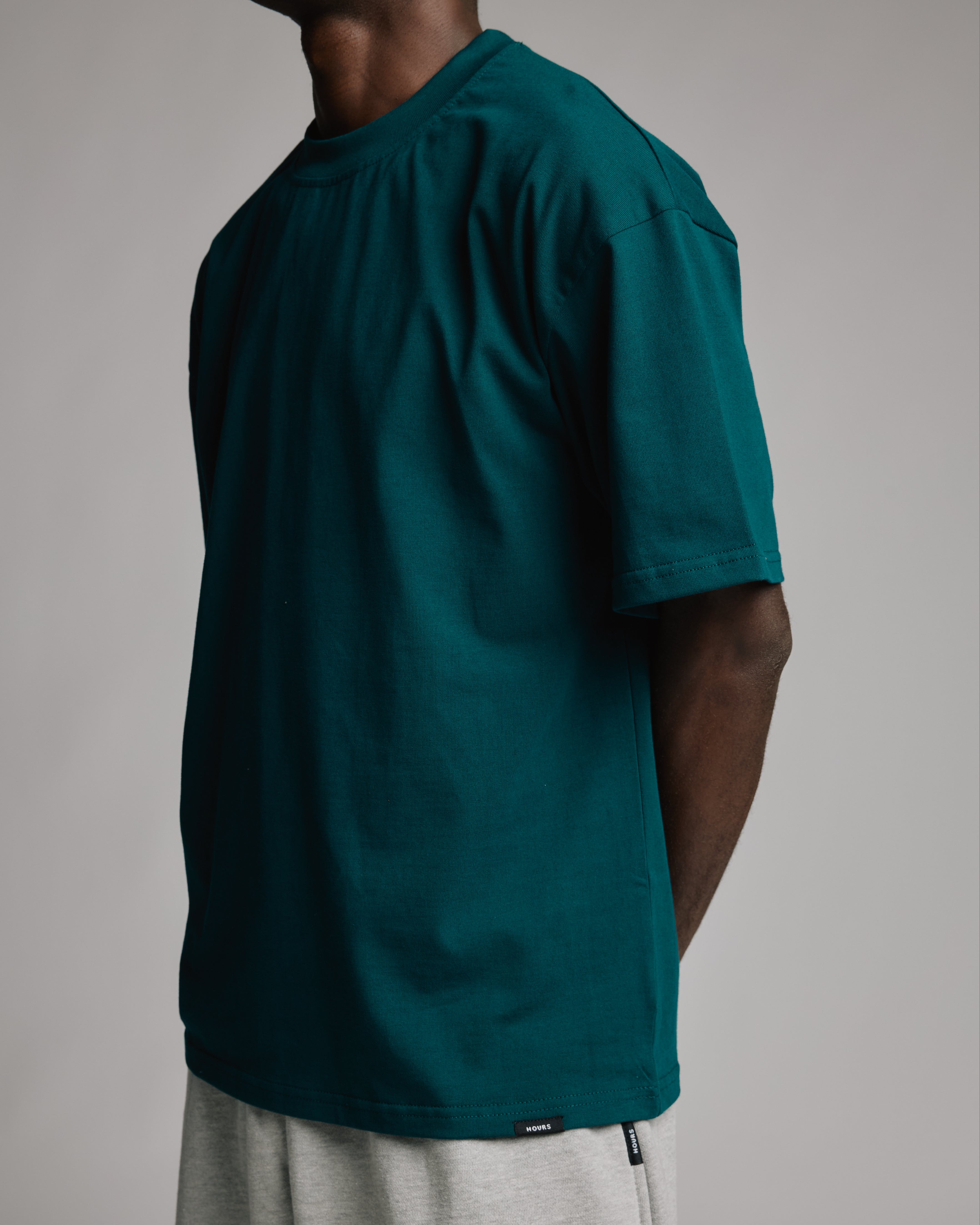 Drop Shoulder T-Shirt - Teal - Image 7