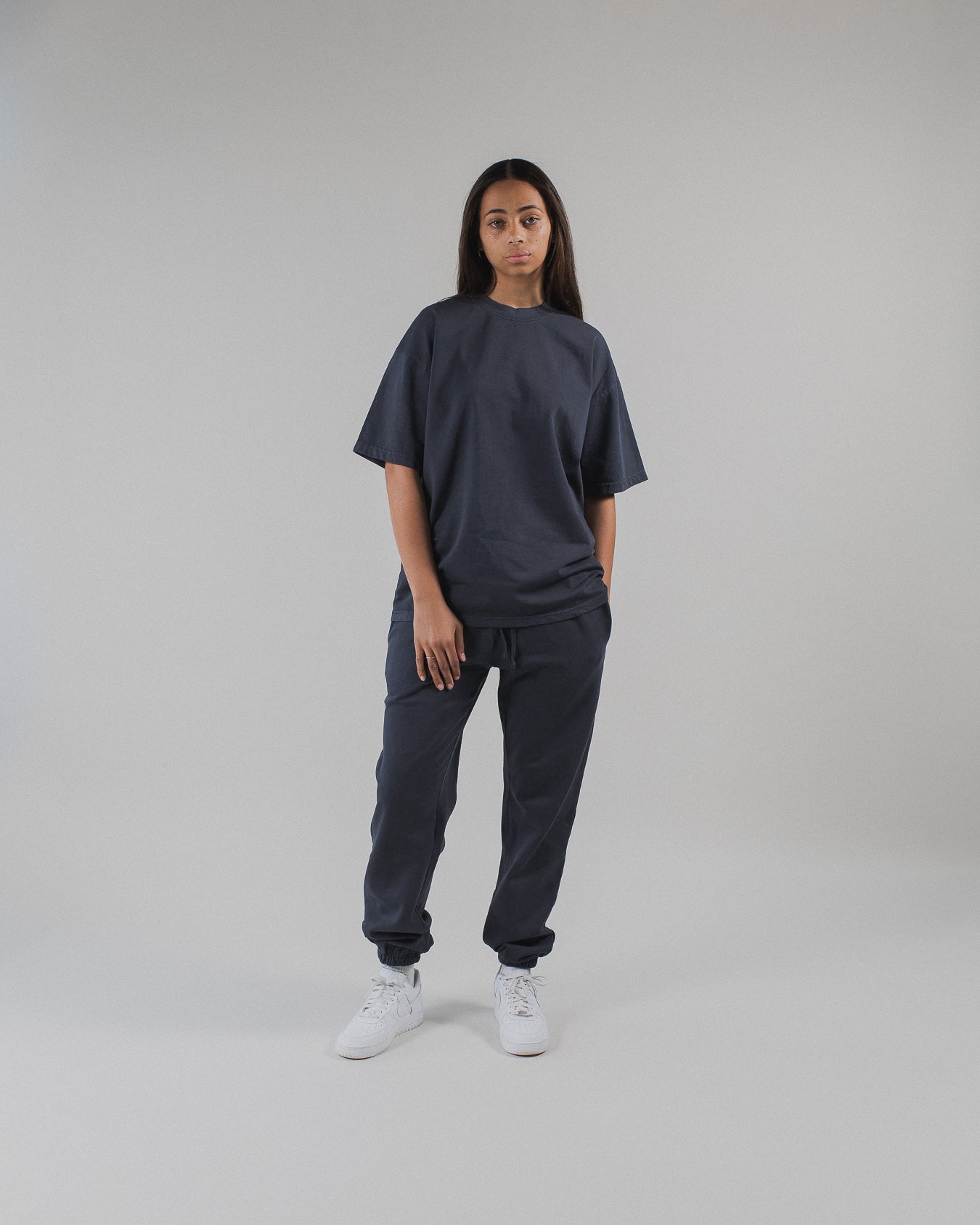 Drop Shoulder T-Shirt - Vintage Navy - Image 3