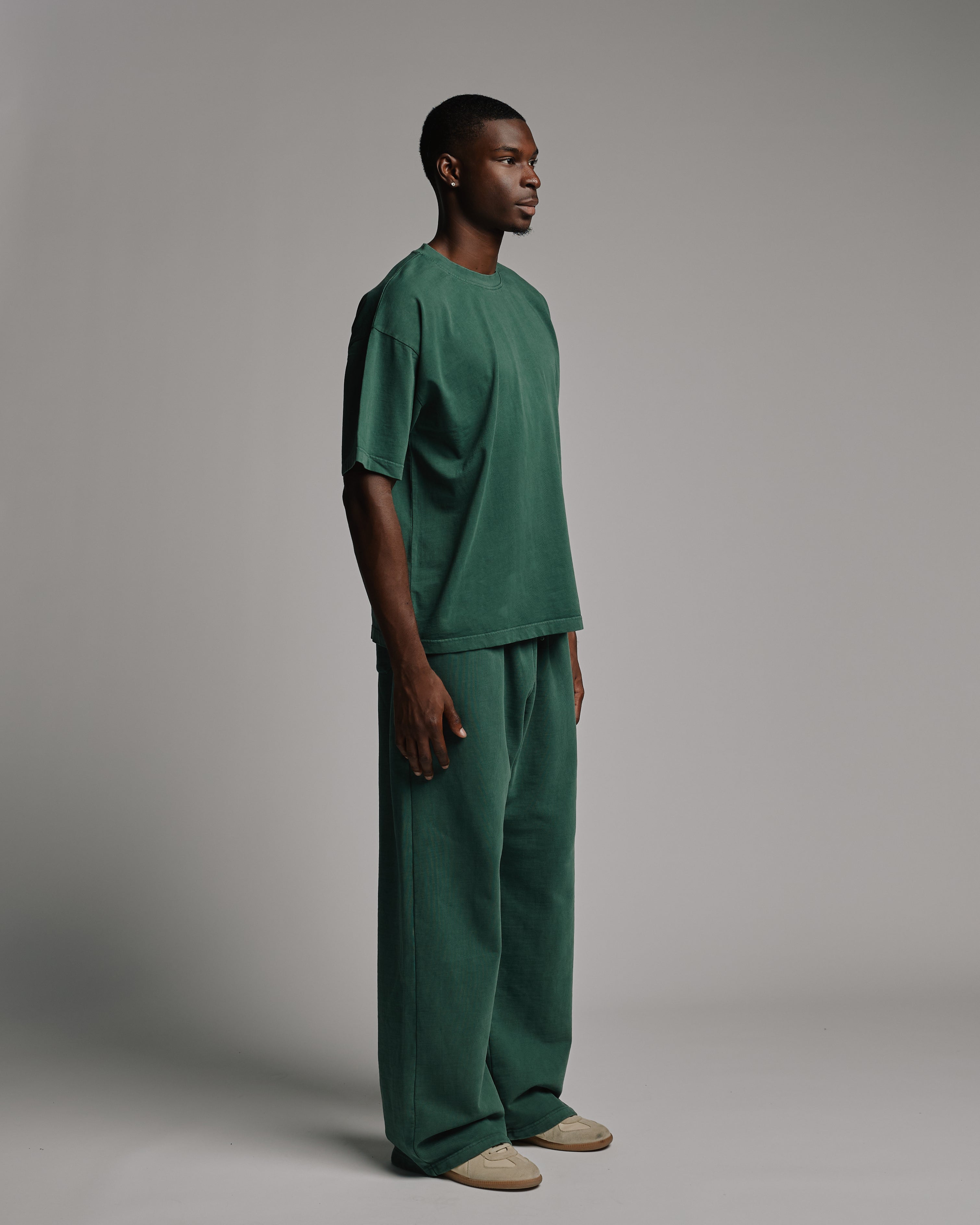 Drop Shoulder T-Shirt - Vintage Green - Image 3