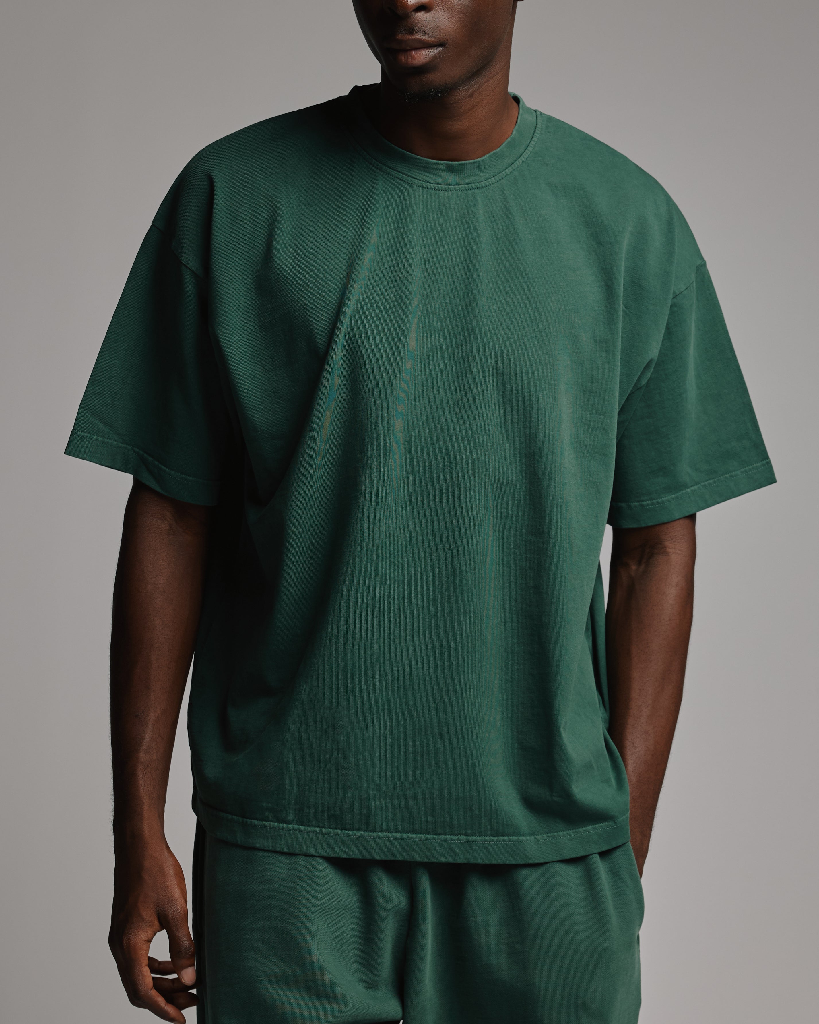 Drop Shoulder T-Shirt - Vintage Green - Image 4