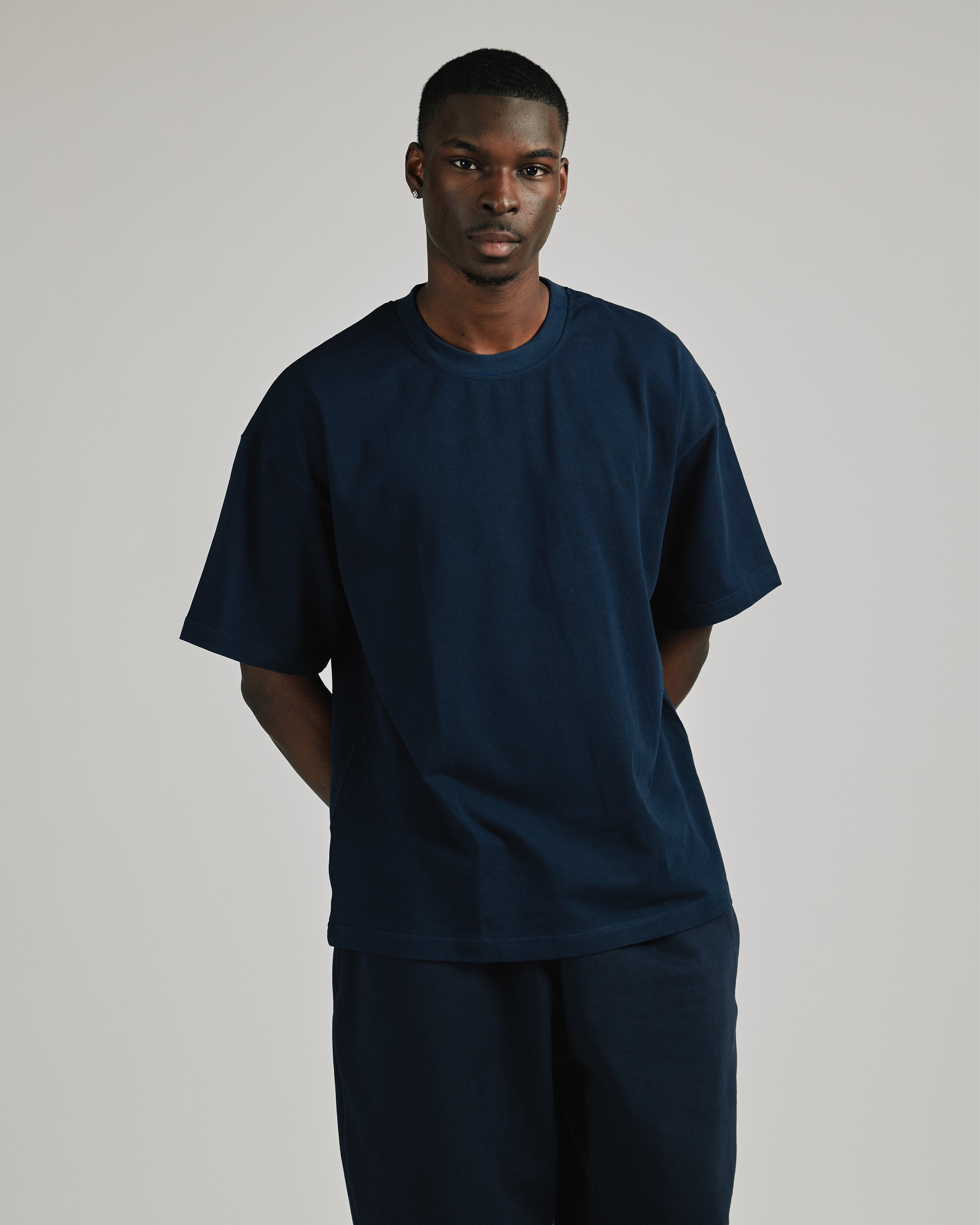 Drop Shoulder T-Shirt - Navy - Image 5