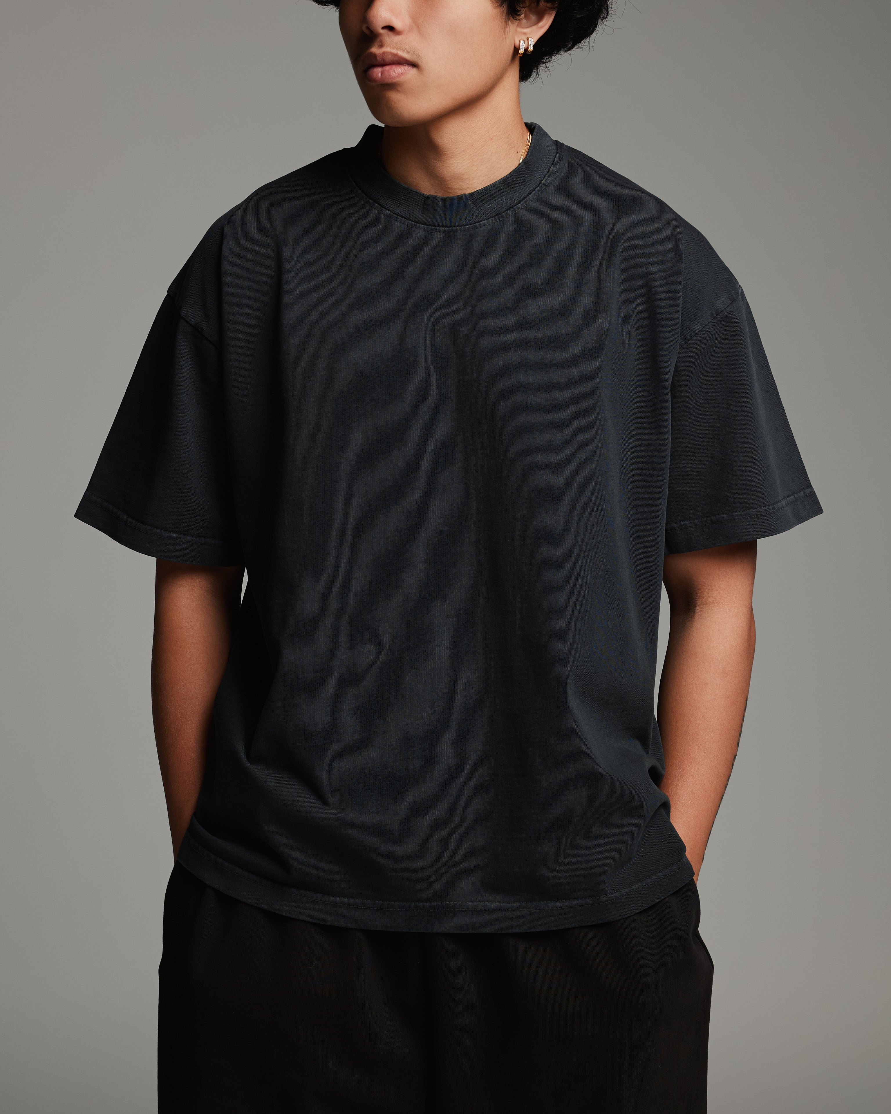 Drop Shoulder T-Shirt - Vintage Black - Image 6