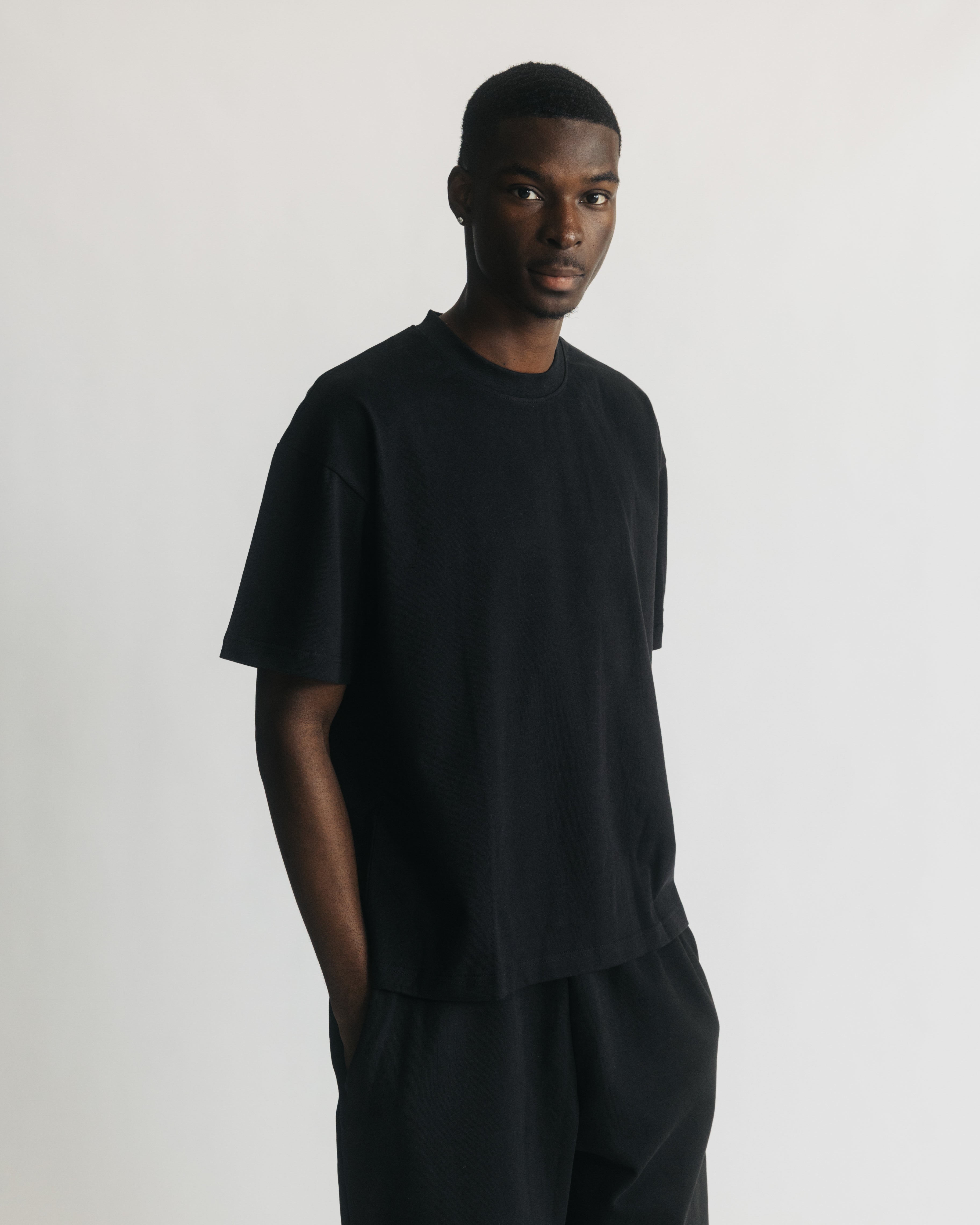 Cropped T-Shirt - Black - Image 7