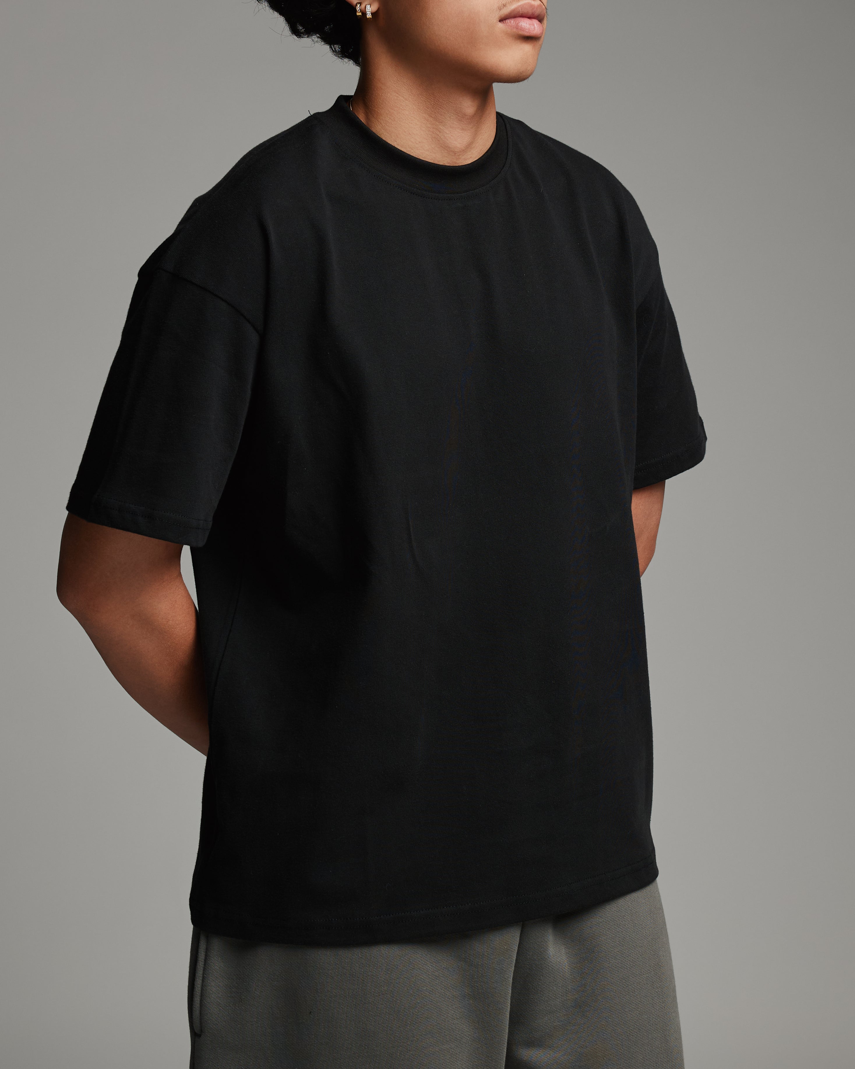 Drop Shoulder T-Shirt - Black - Image 8