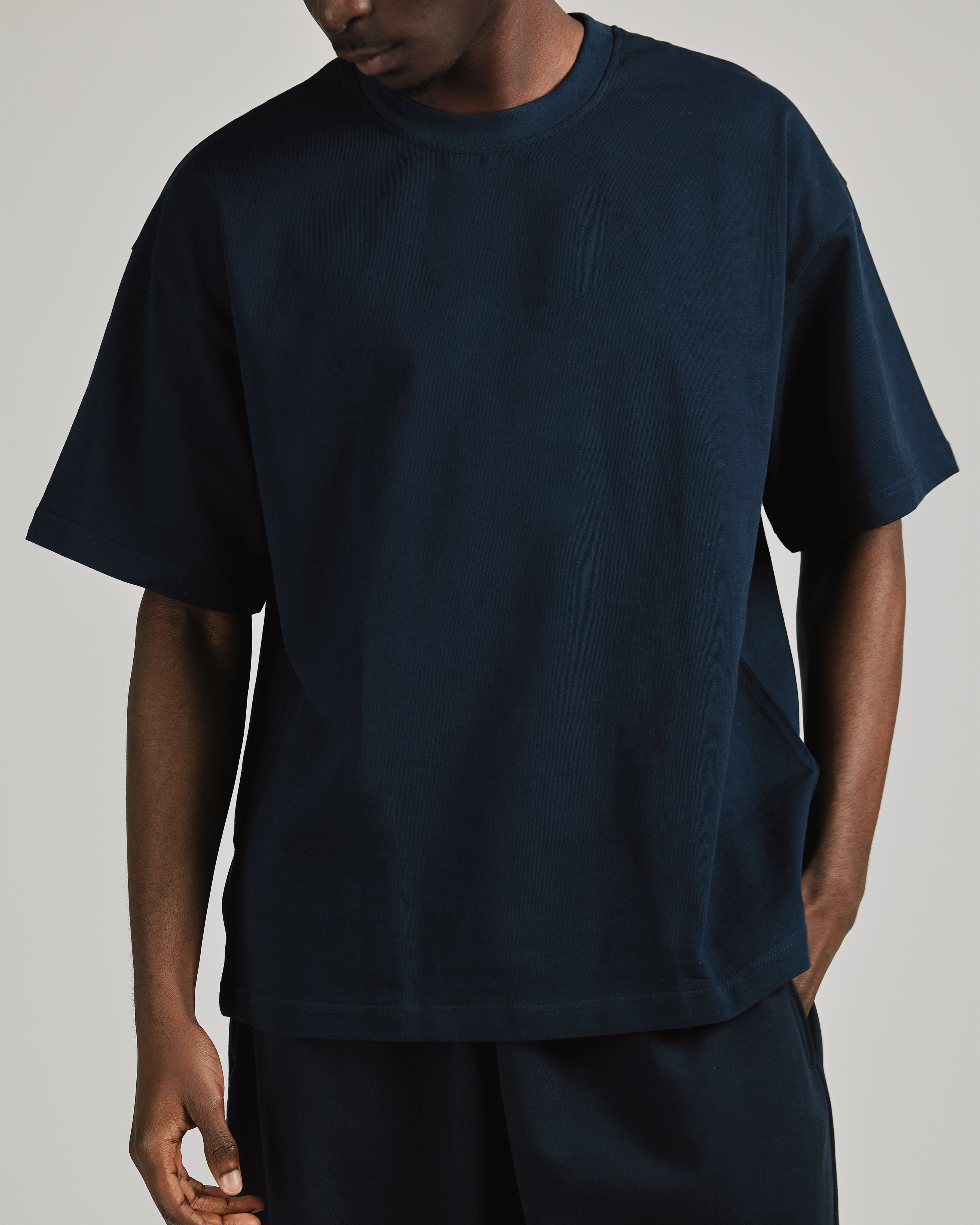 Drop Shoulder T-Shirt - Navy - Image 6