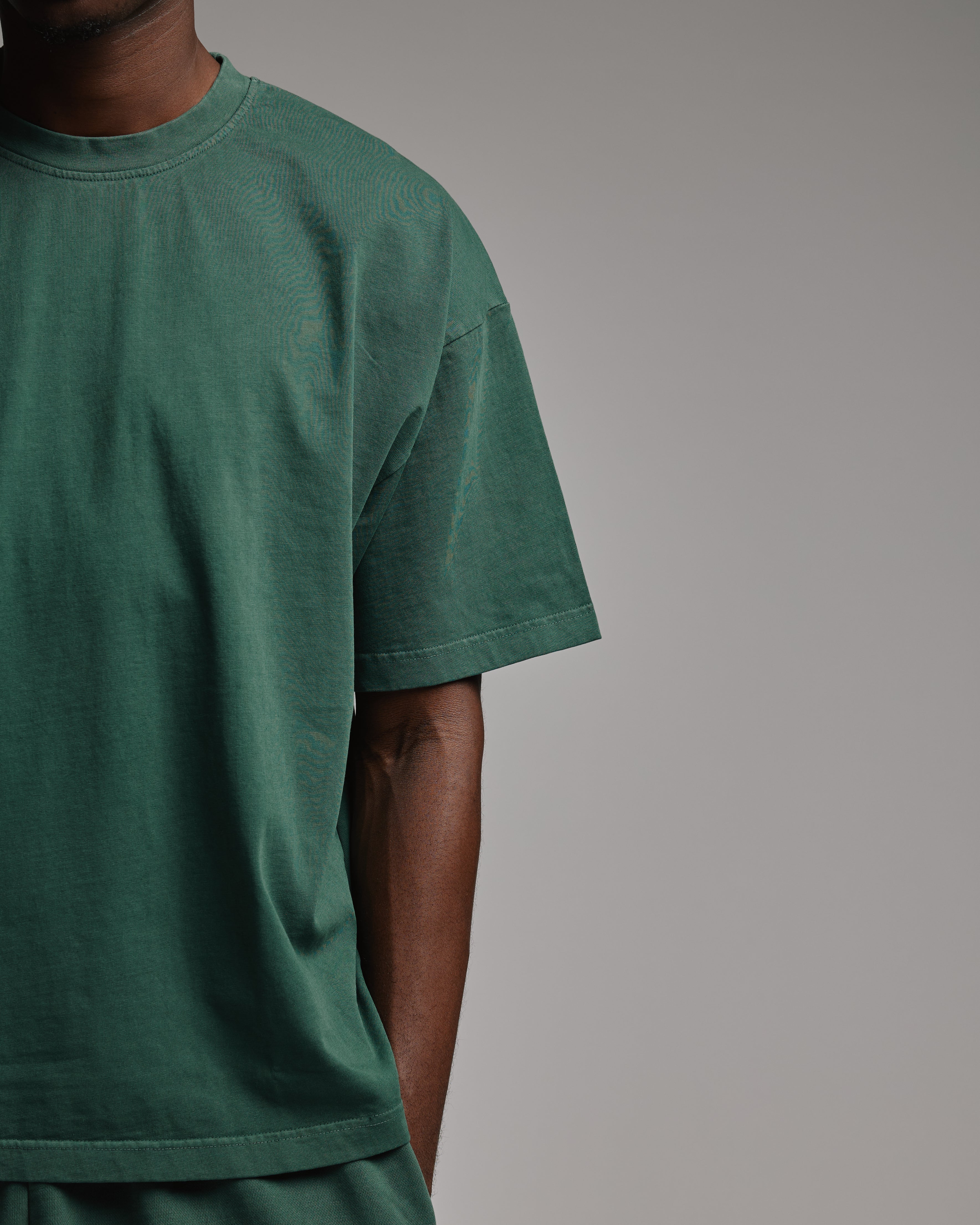 Drop Shoulder T-Shirt - Vintage Green - Image 6