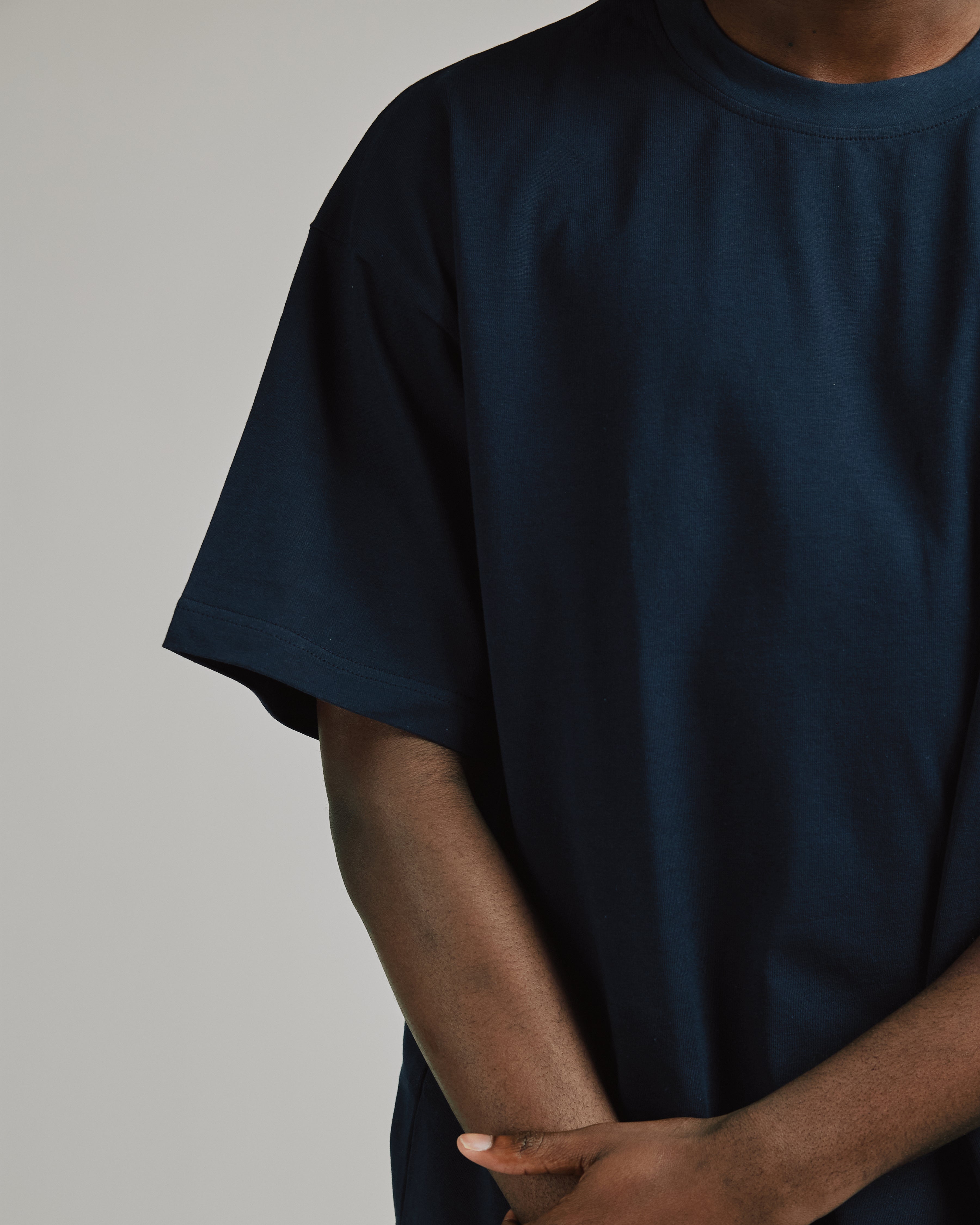 Drop Shoulder T-Shirt - Navy - Image 8