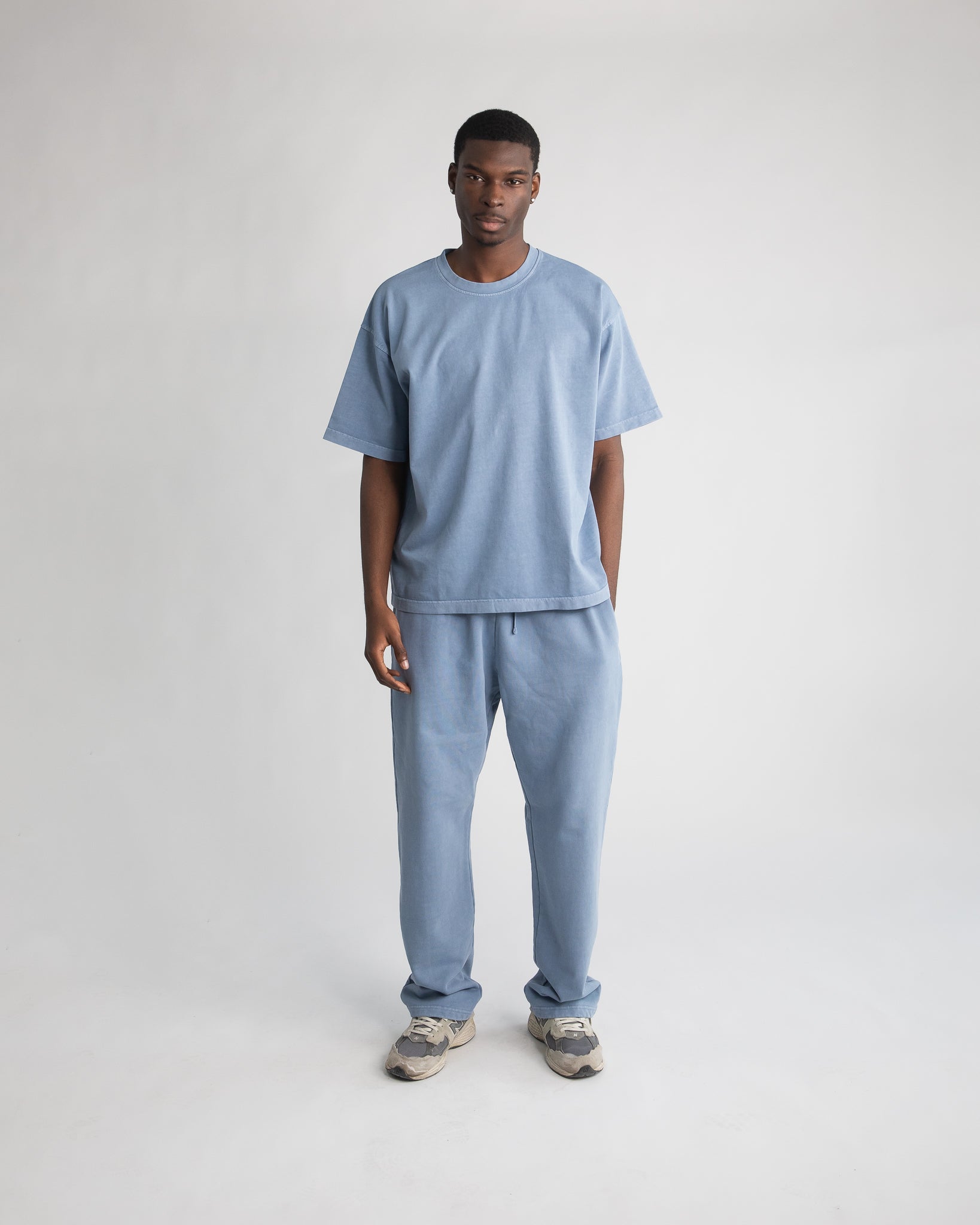 Drop Shoulder T-Shirt - Vintage Blue - Image 2