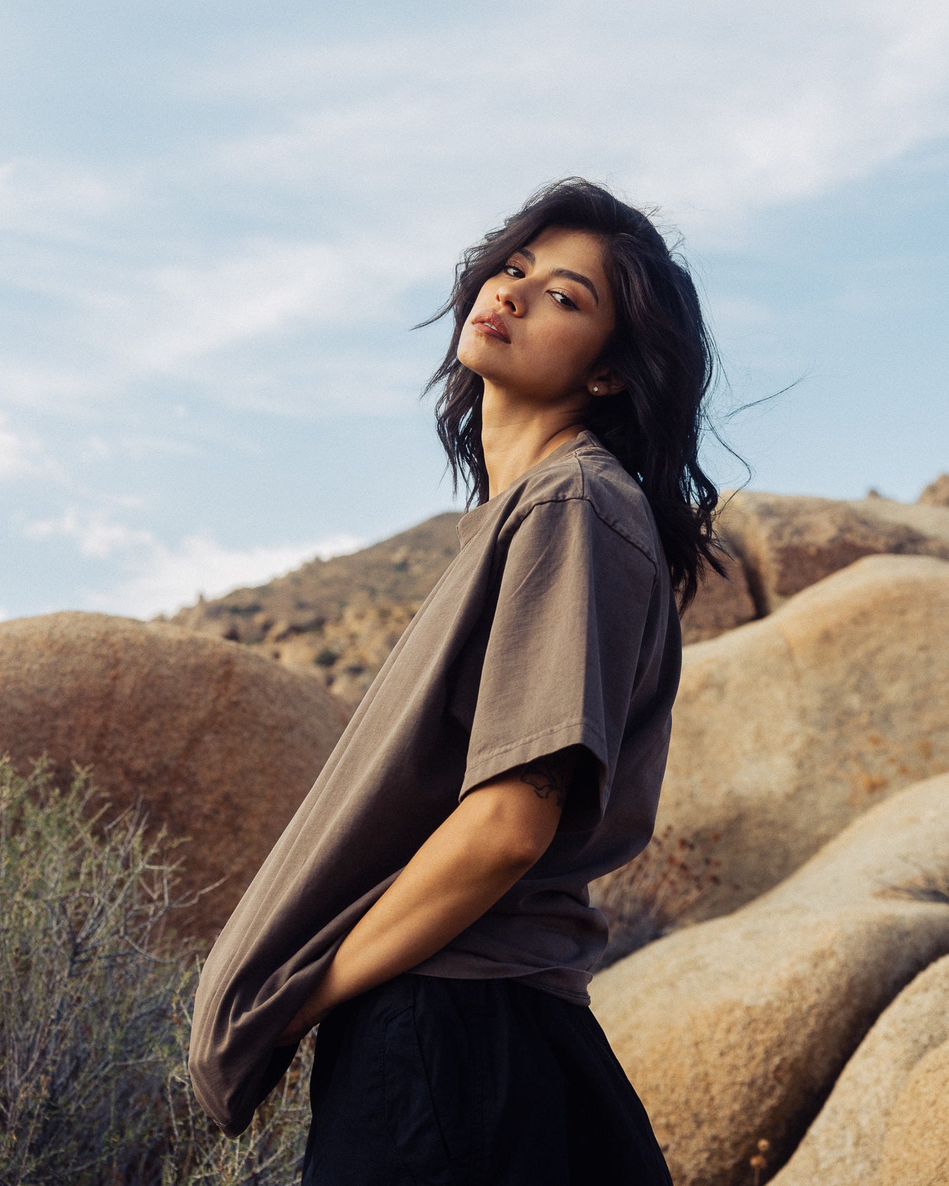 Drop Shoulder T-Shirt - Vintage Brown - Image 5