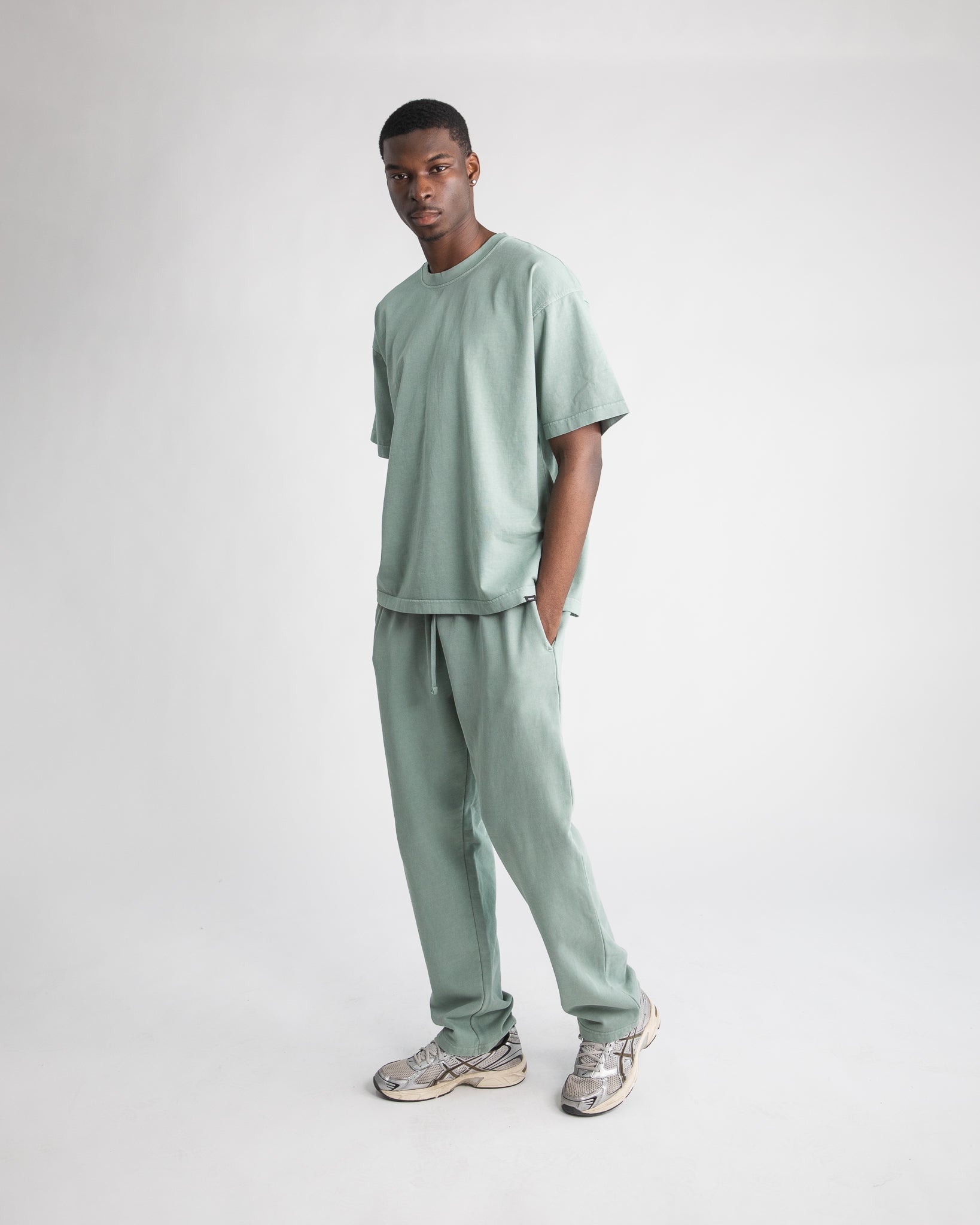 Drop Shoulder T-Shirt - Vintage Sage - Image 4