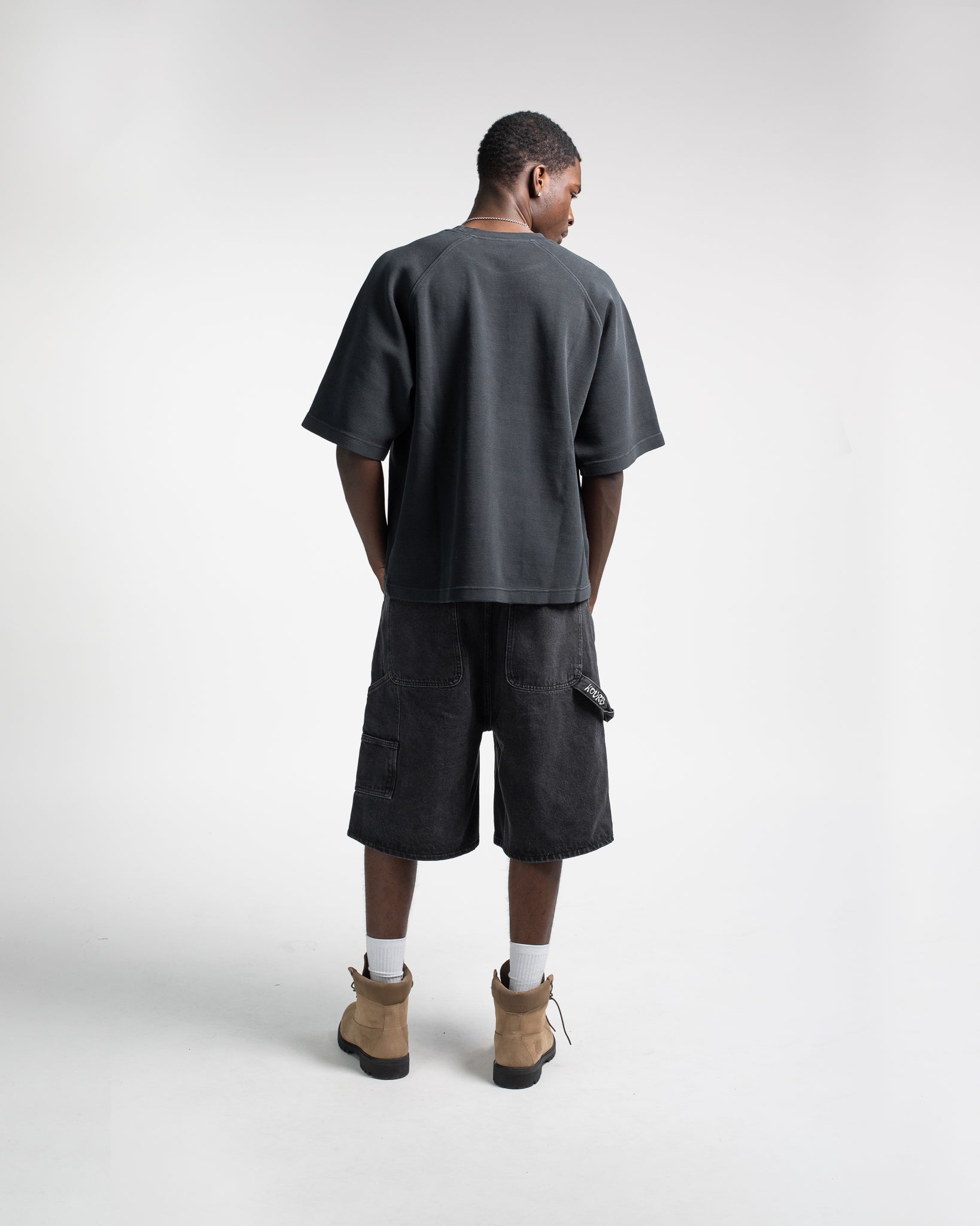 Thermal Boxy T-Shirt - Vintage Black - Image 3