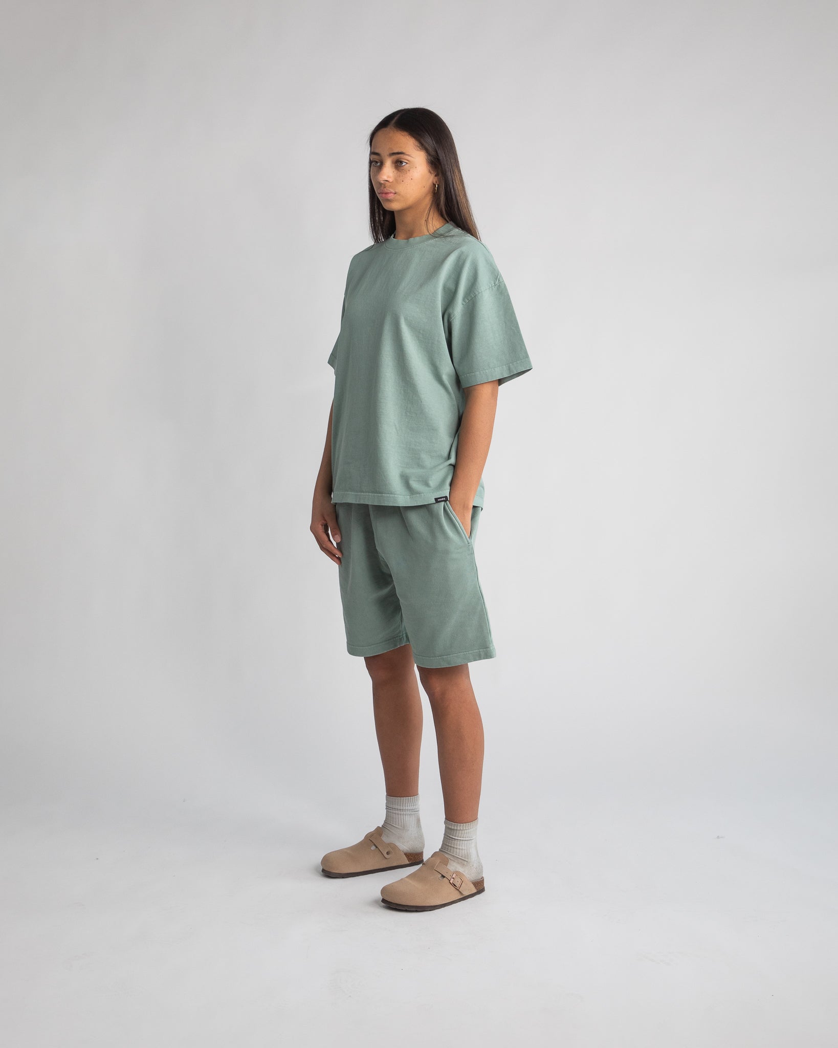 Drop Shoulder T-Shirt - Vintage Sage - Image 5