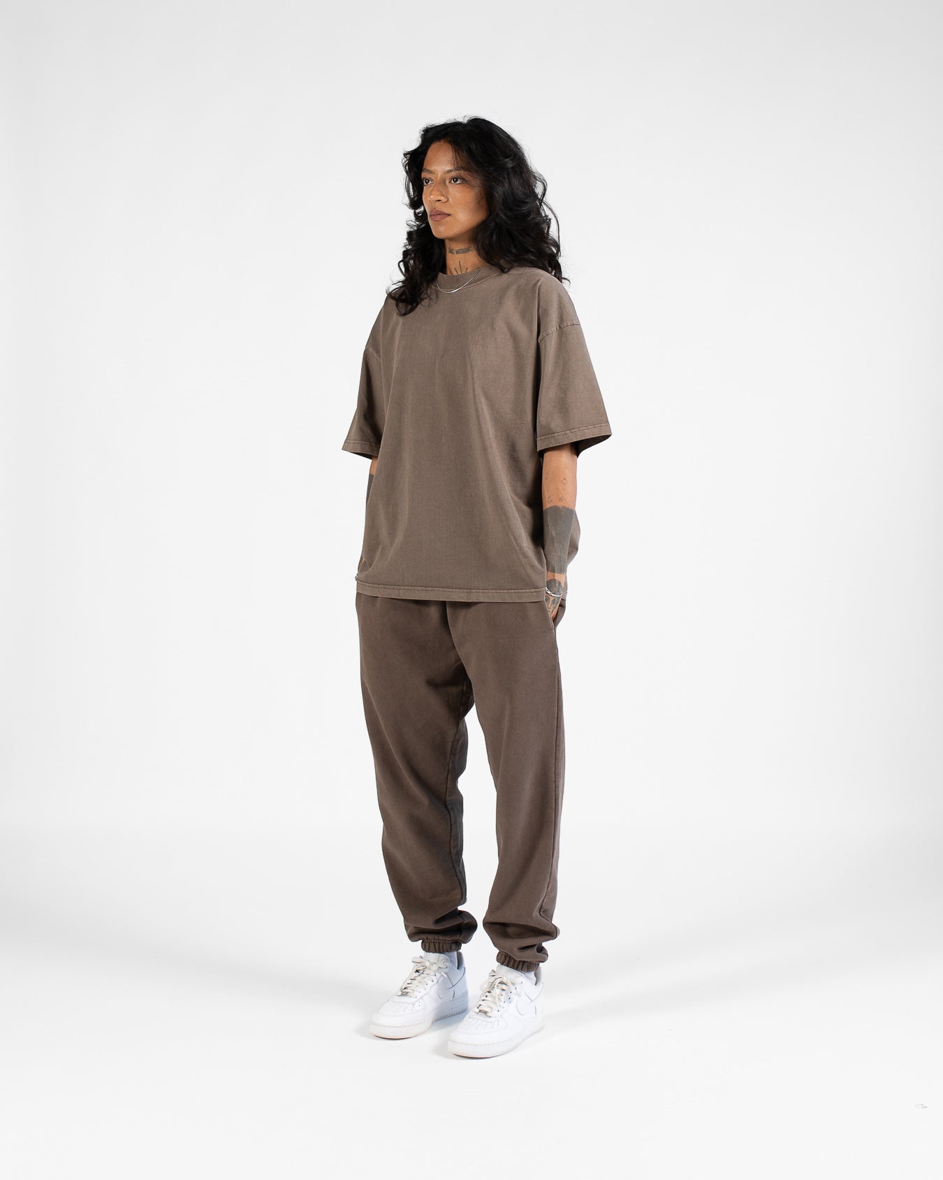 Drop Shoulder T-Shirt - Vintage Brown - Image 6