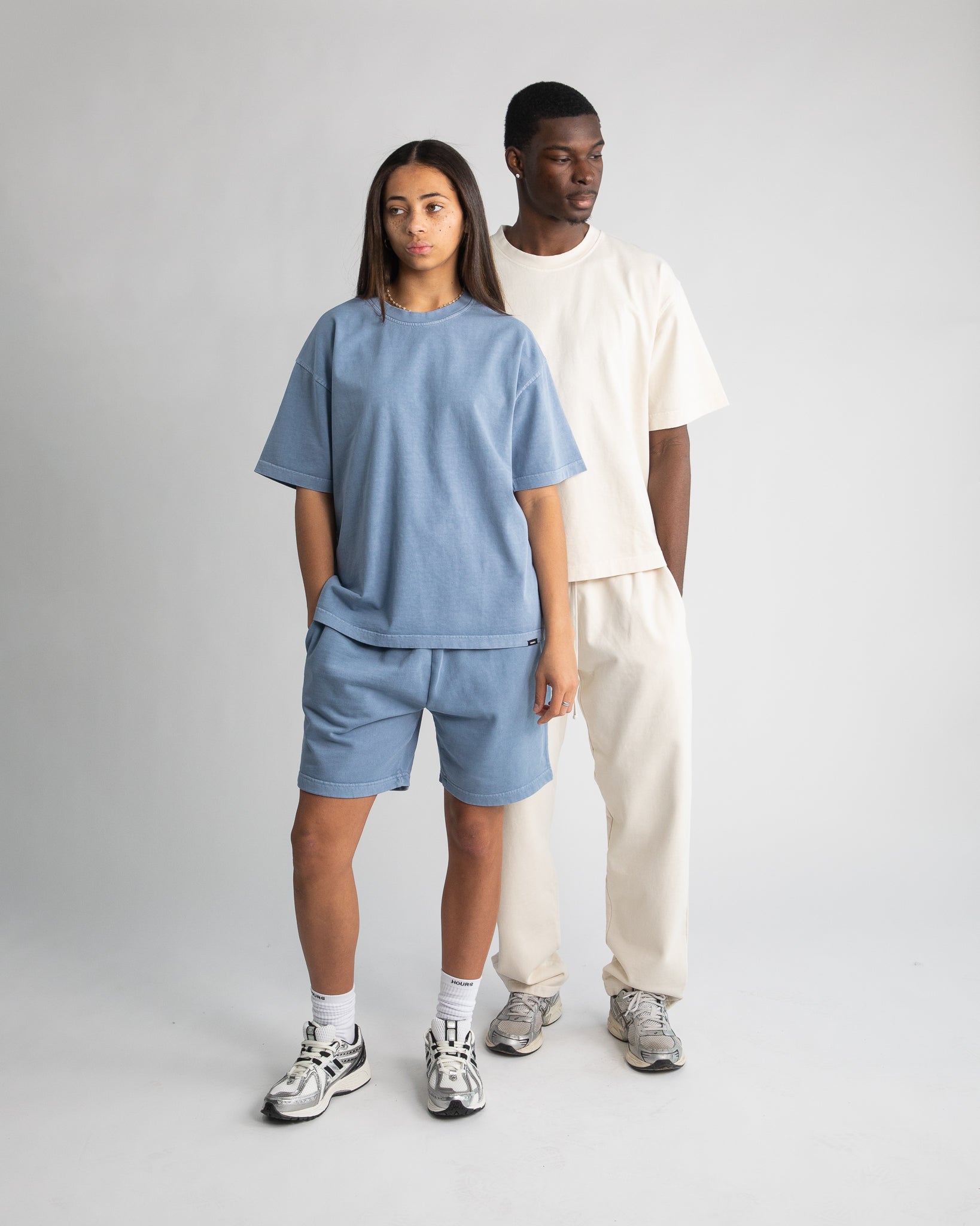 Drop Shoulder T-Shirt - Vintage Blue - Image 6