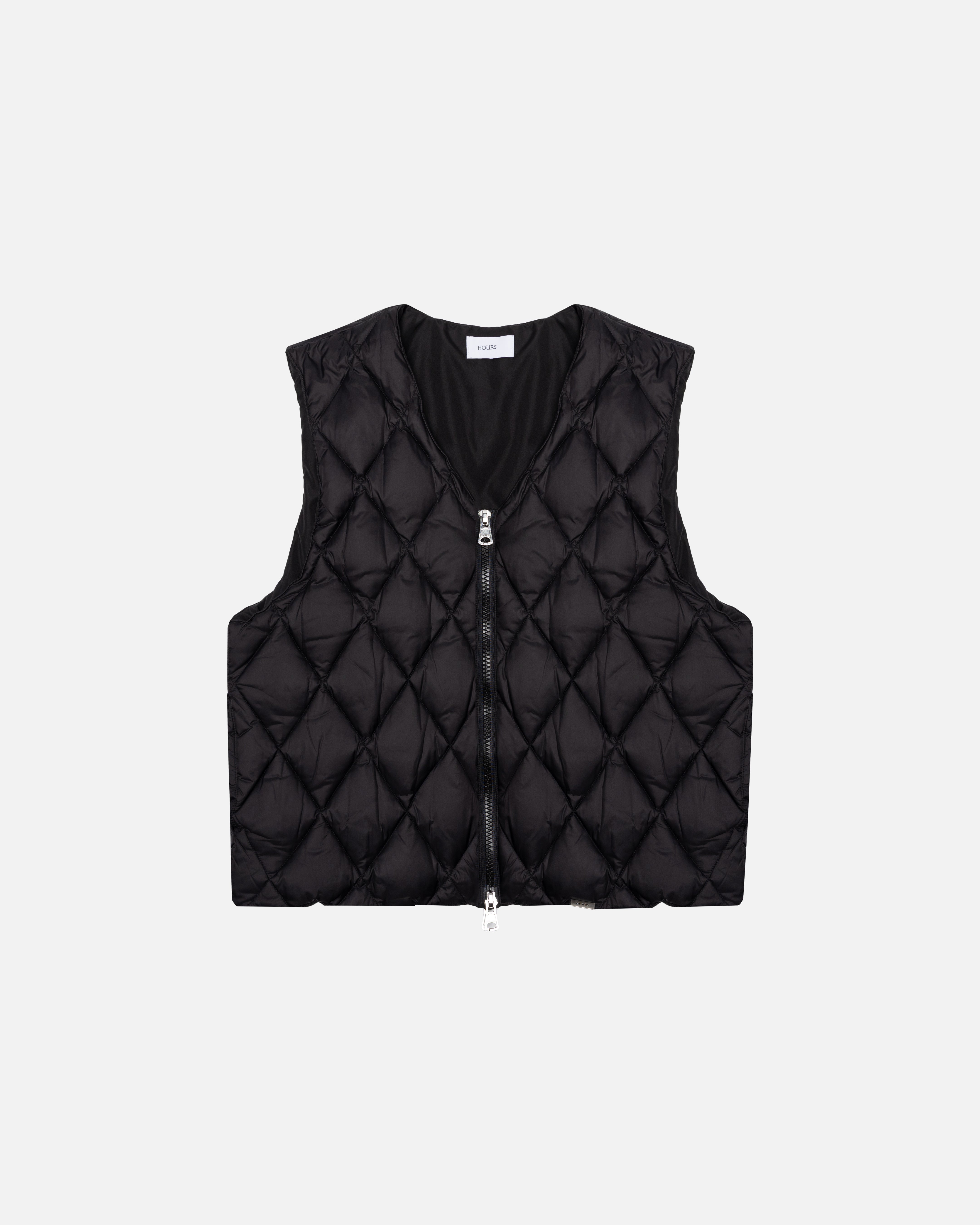 Quilted Puffer Vest - Black