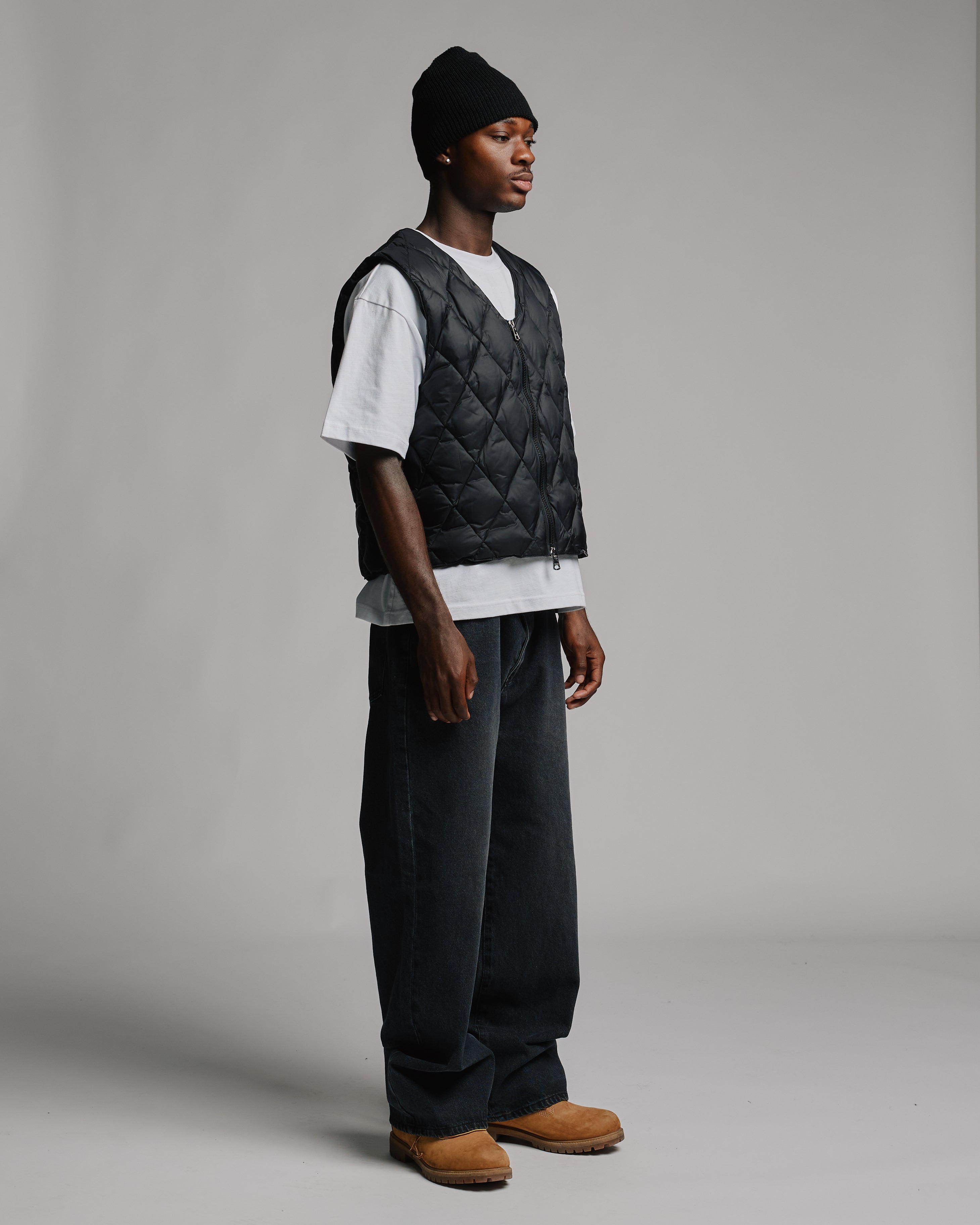 Quilted Puffer Vest - Black - Image 3
