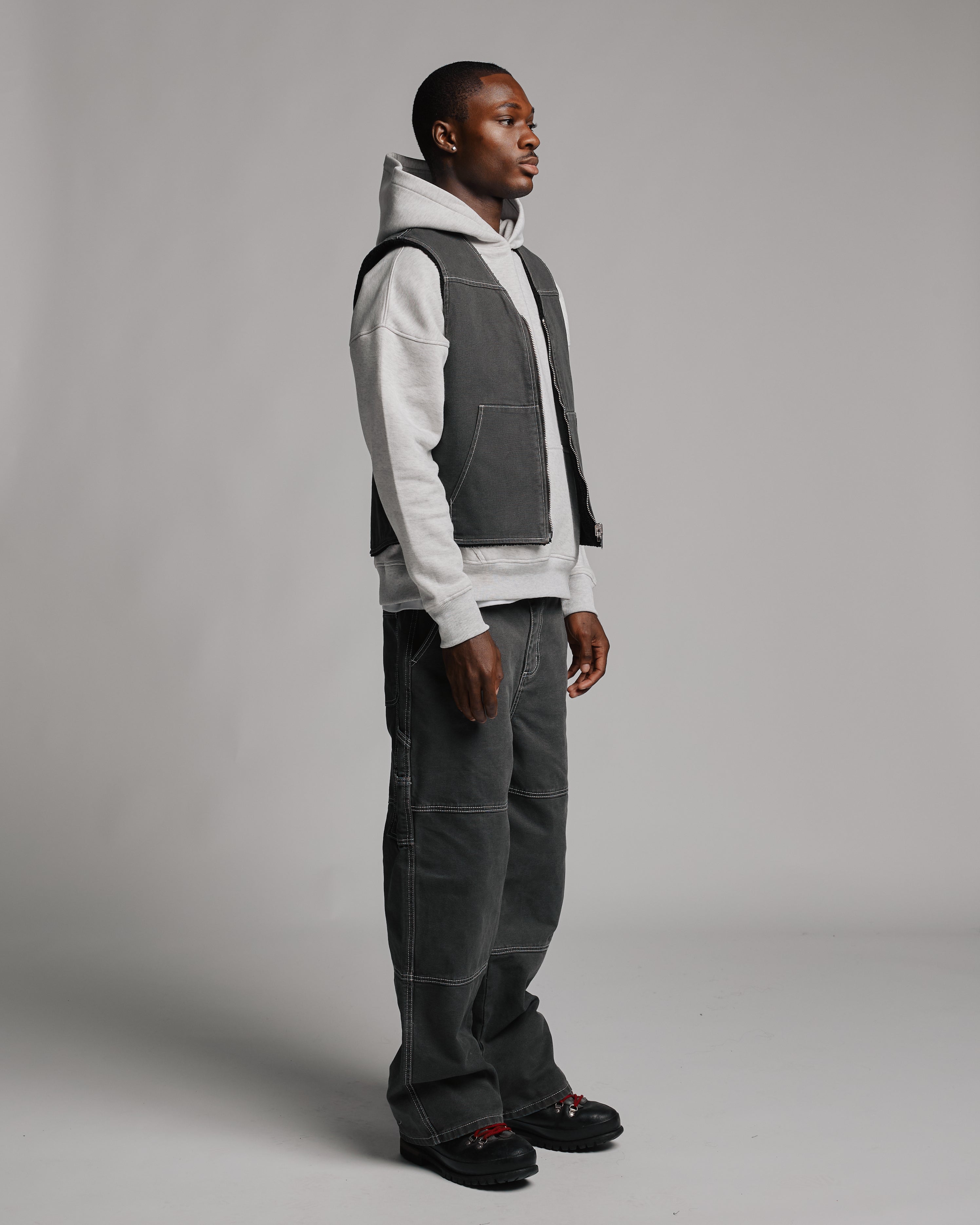 Reversible Workwear Vest - Washed Grey - Image 3