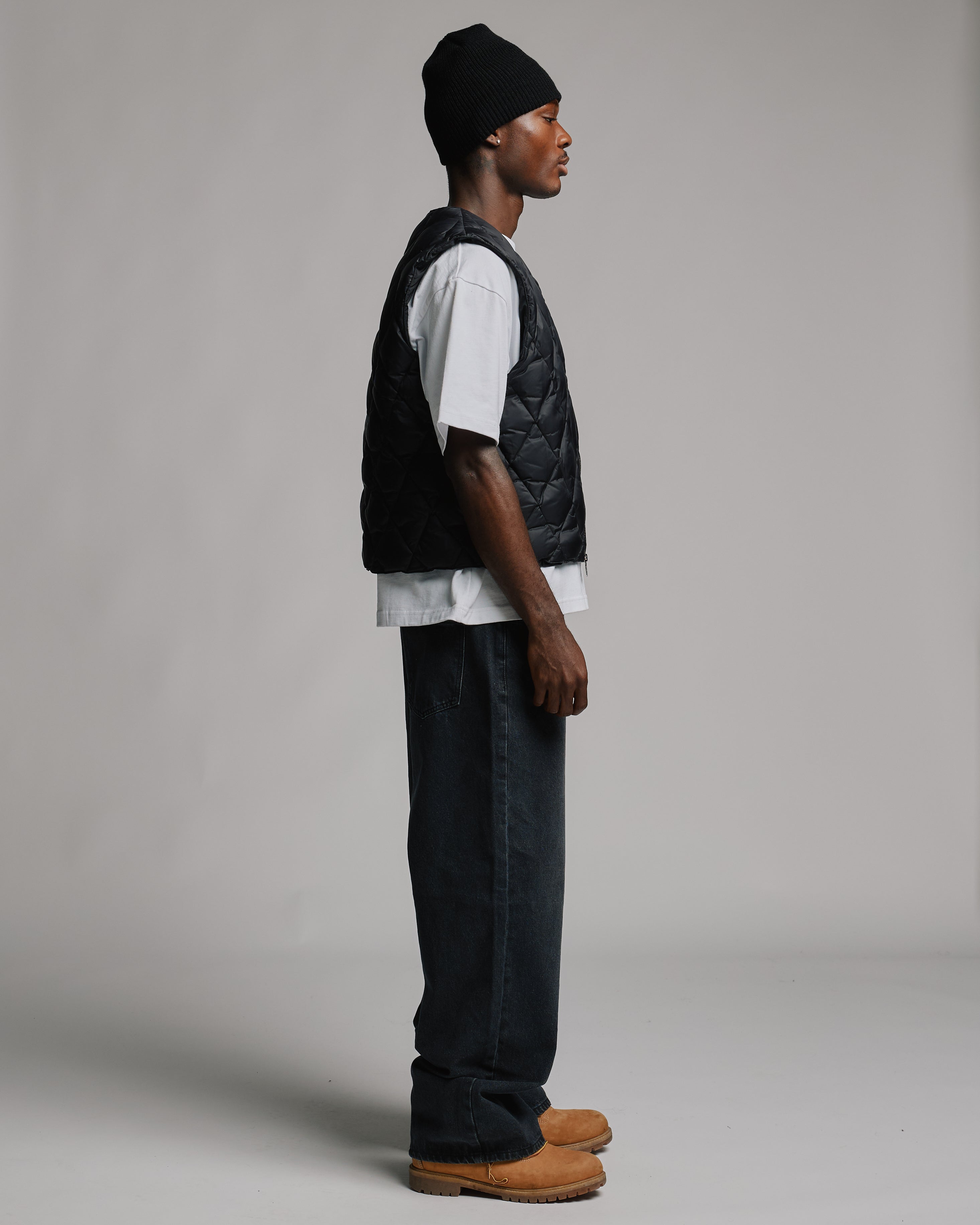 Quilted Puffer Vest - Black - Image 4