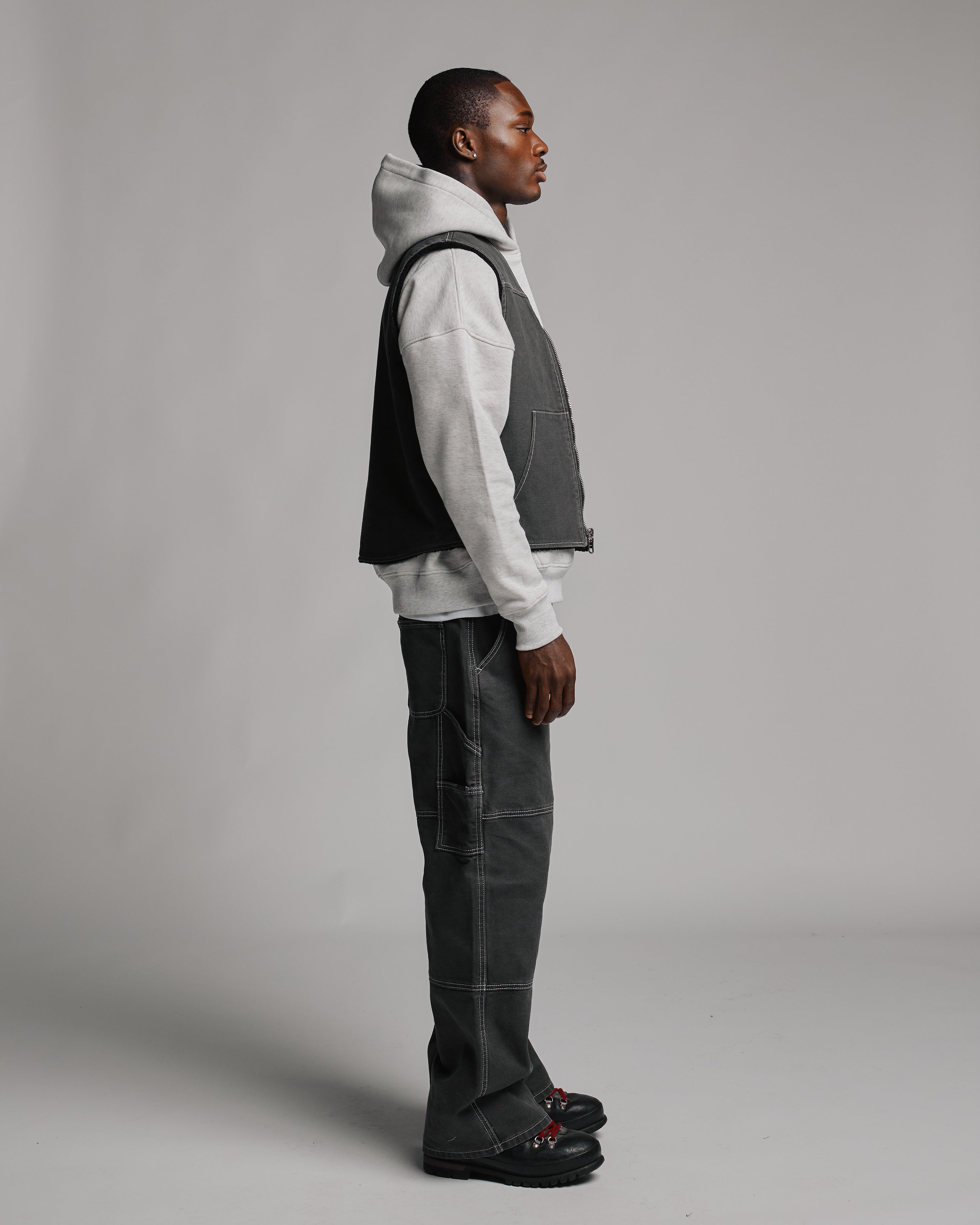 Reversible Workwear Vest - Washed Grey - Image 4