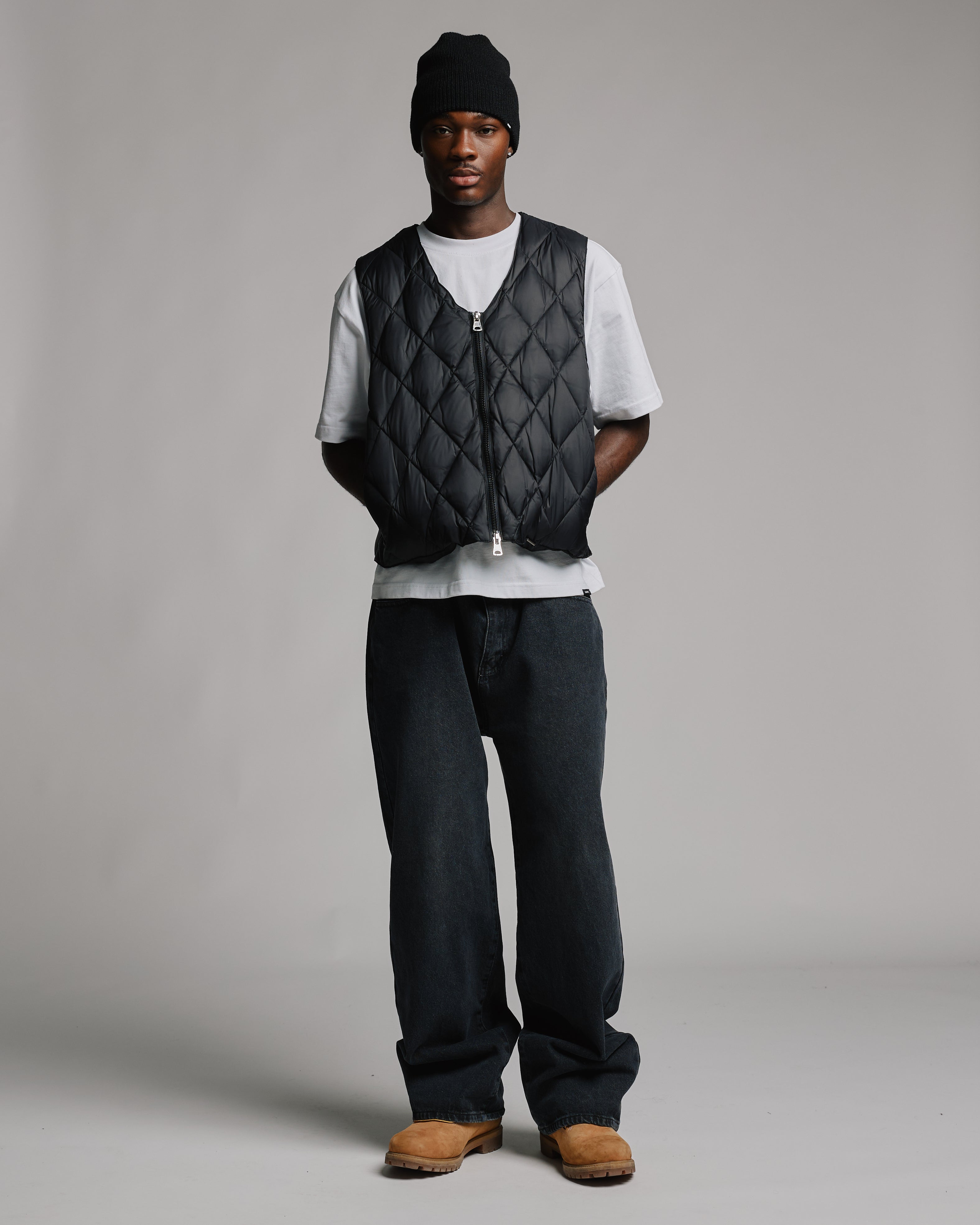 Quilted Puffer Vest - Black - Image 6