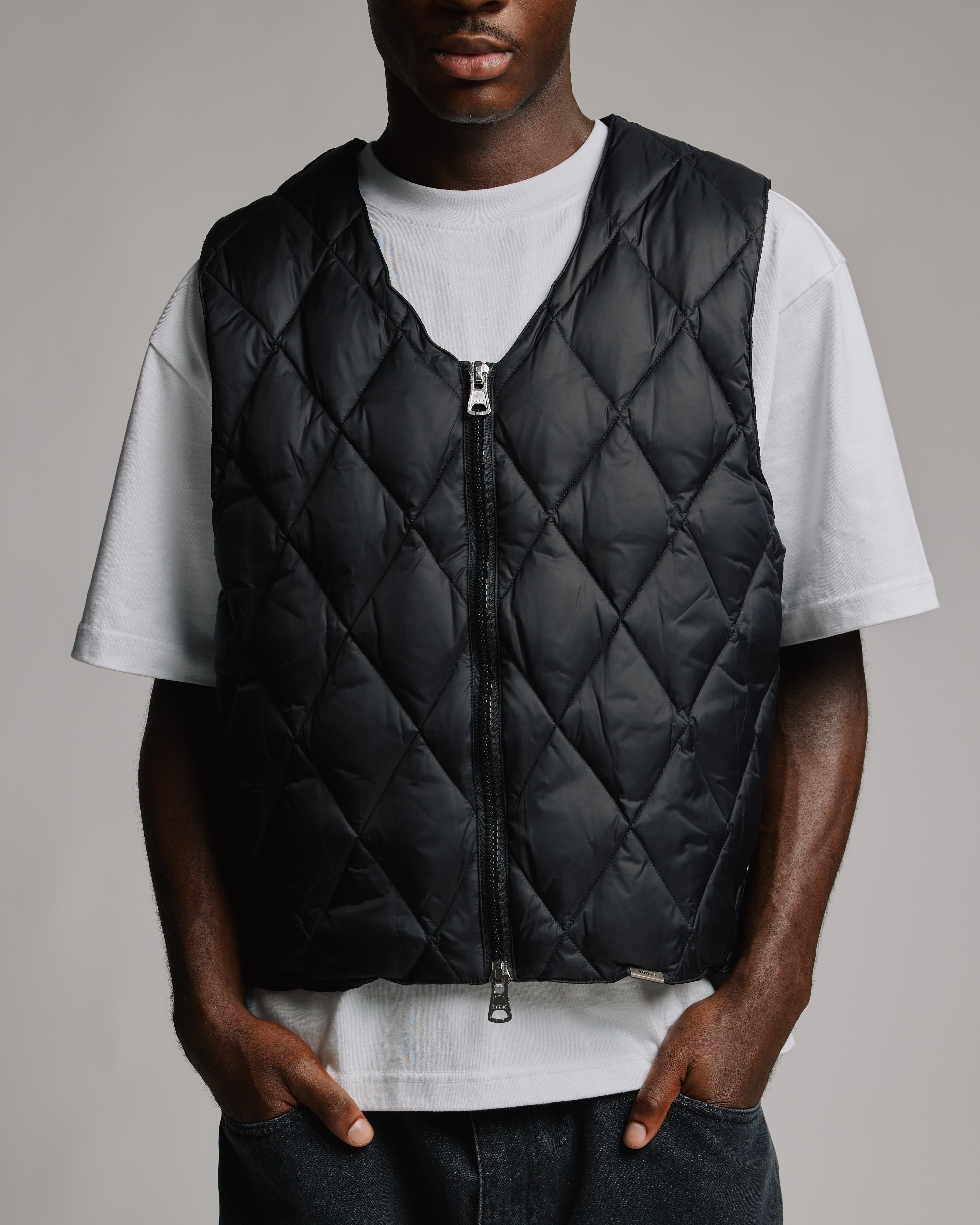 Quilted Puffer Vest - Black - Image 8