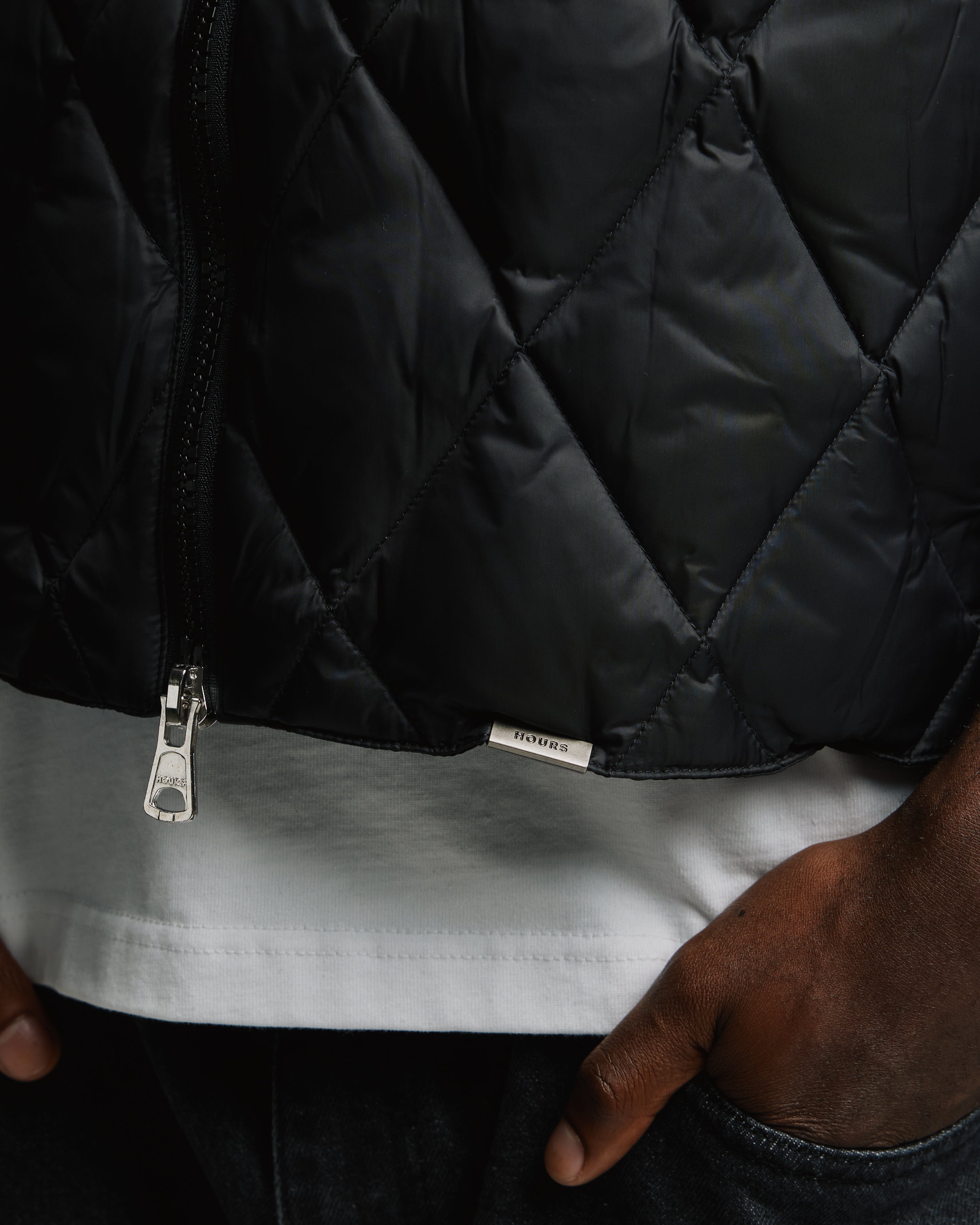 Quilted Puffer Vest - Black - Image 10