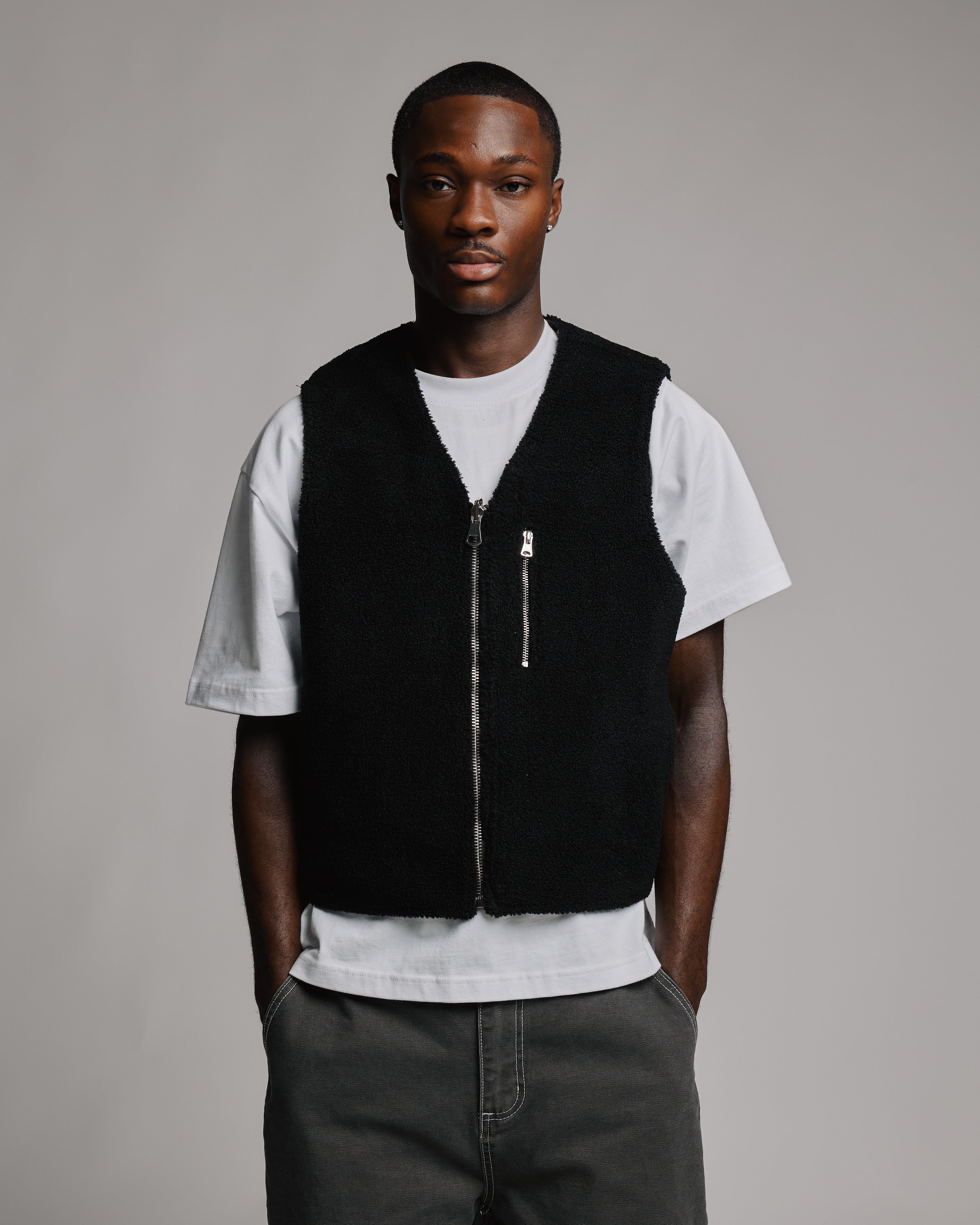 Reversible Workwear Vest - Washed Grey - Image 12