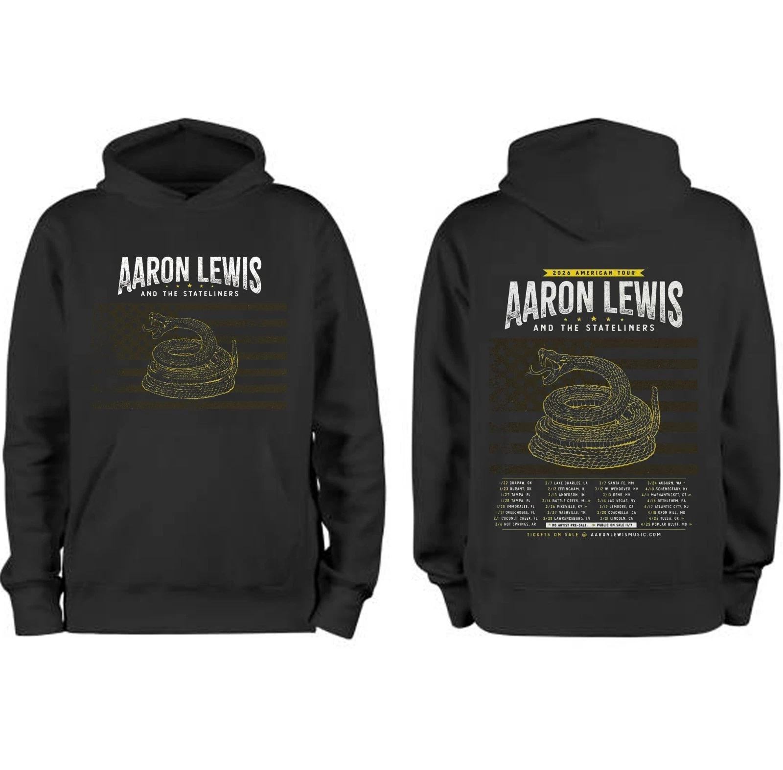 Aaron Lewis And The Stateliners 2026 American Tour Hoodie