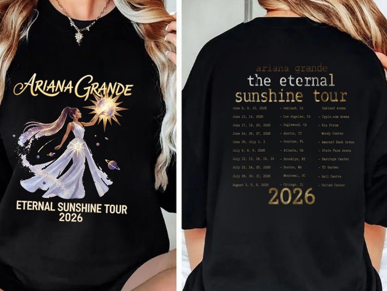 Ariana Grande Eternal Sunshine Tour 2026 Shirt Black