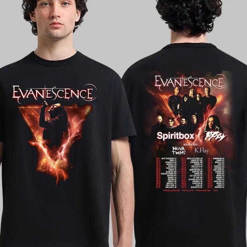 Evanescence Merch 2026 North America Tour T-Shirt