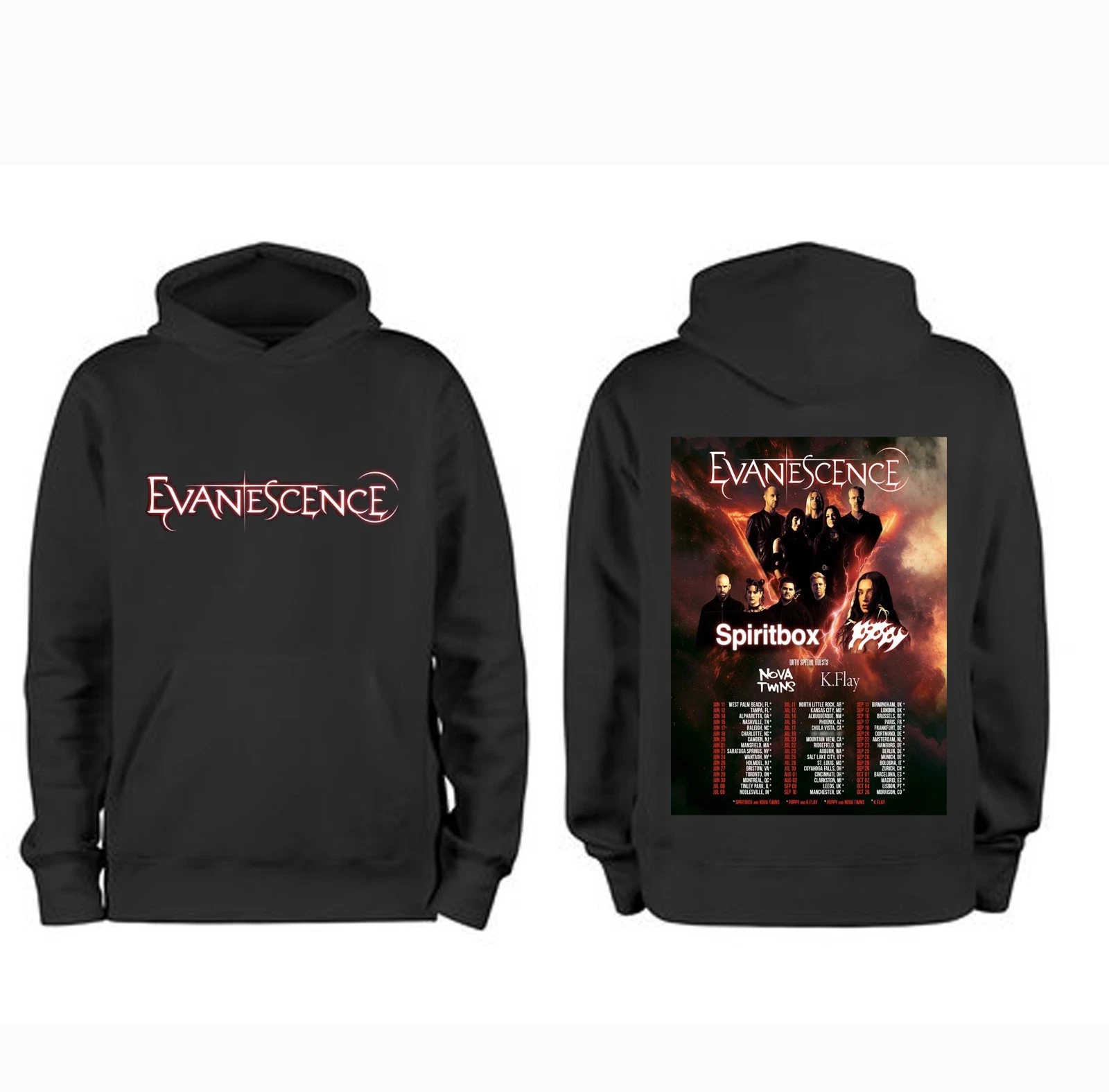 Evanescence Merch North America Tour 2026 Hoodie