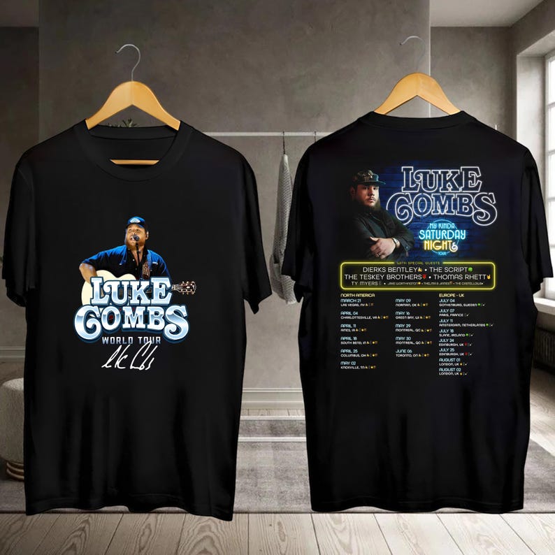 Luke Combs Country Music Tee, 2026 Luke Combs My Kinda Saturday Night Tour Shirt