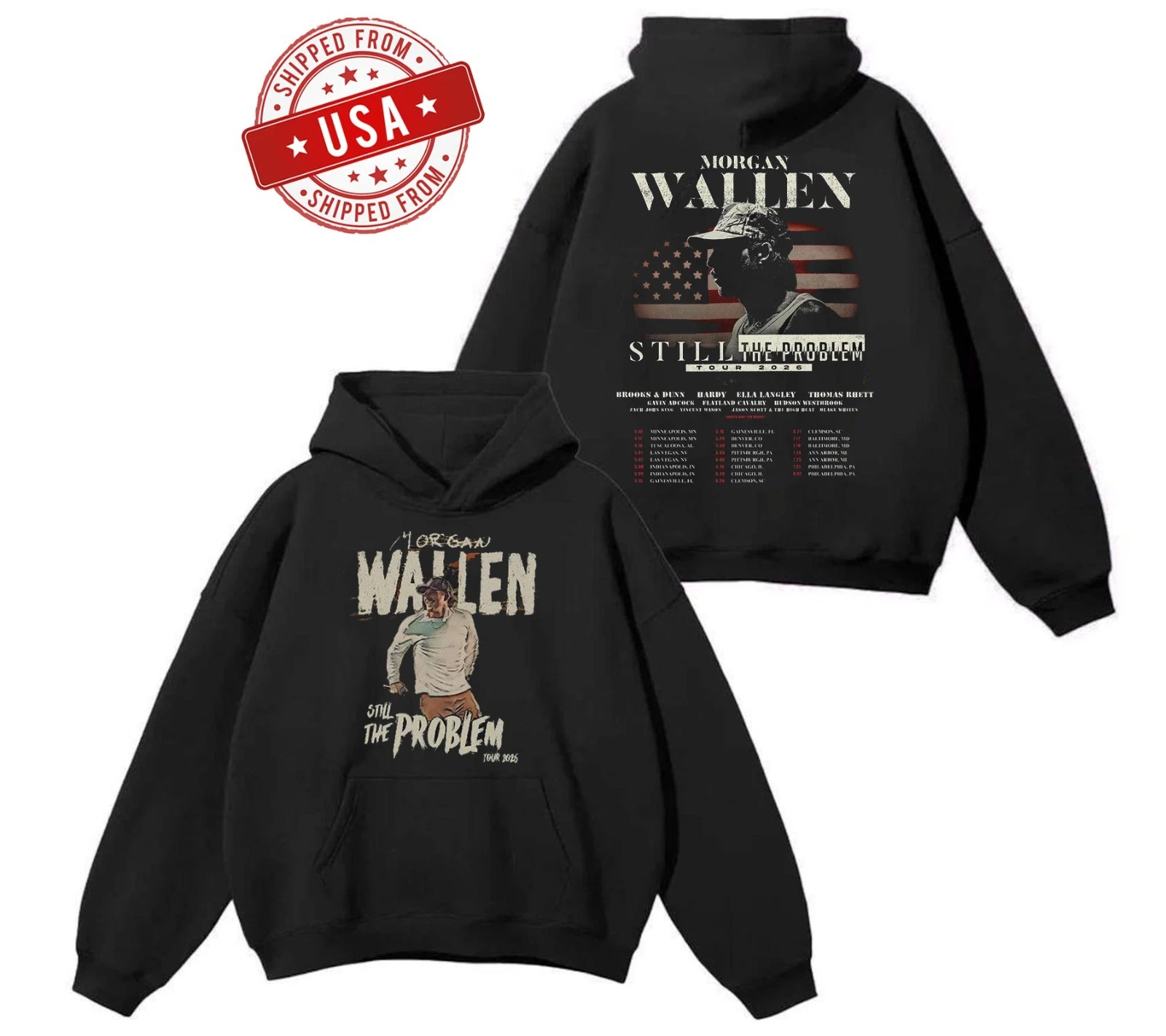 Morgan Wallen Hoodie, Still The Problem Tour 2026 Hoodie