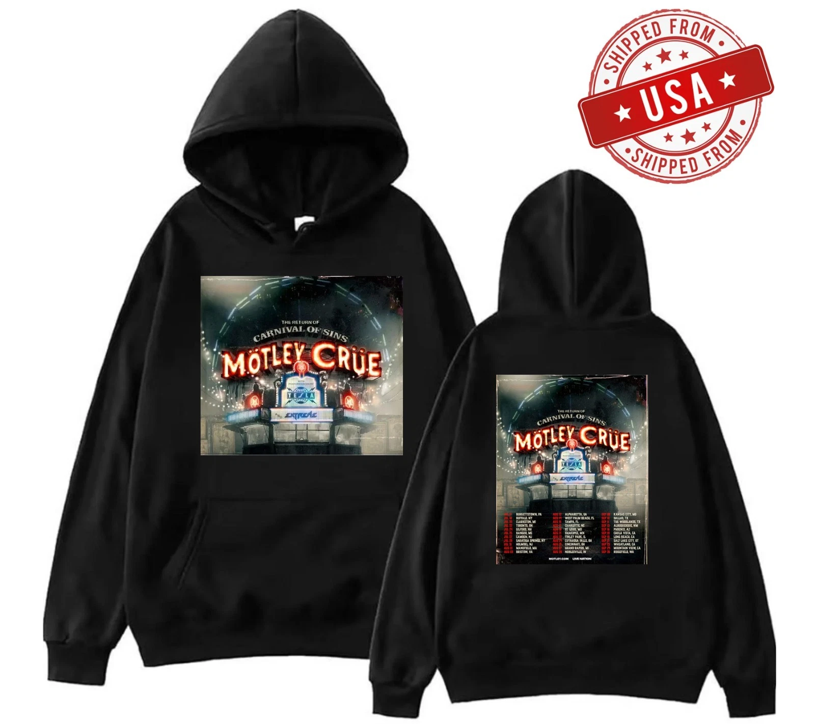 Mtley Cre Merch Announces 2026 North American Tour Hoodie